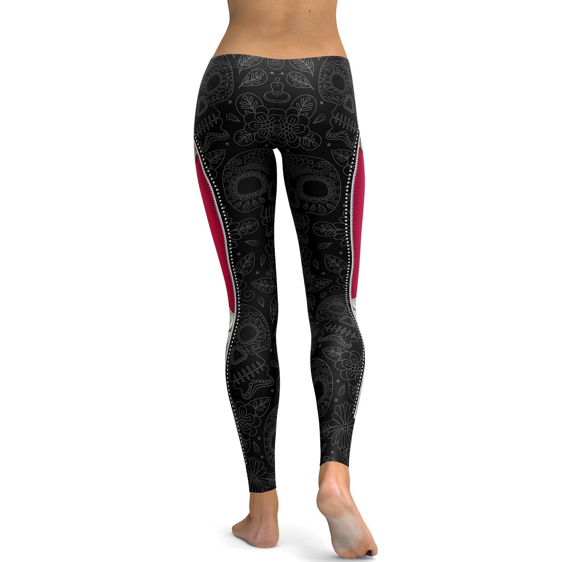 Realistic Skeleton with Black Zipper Leggings - GearBunch Leggings / Yoga Pants