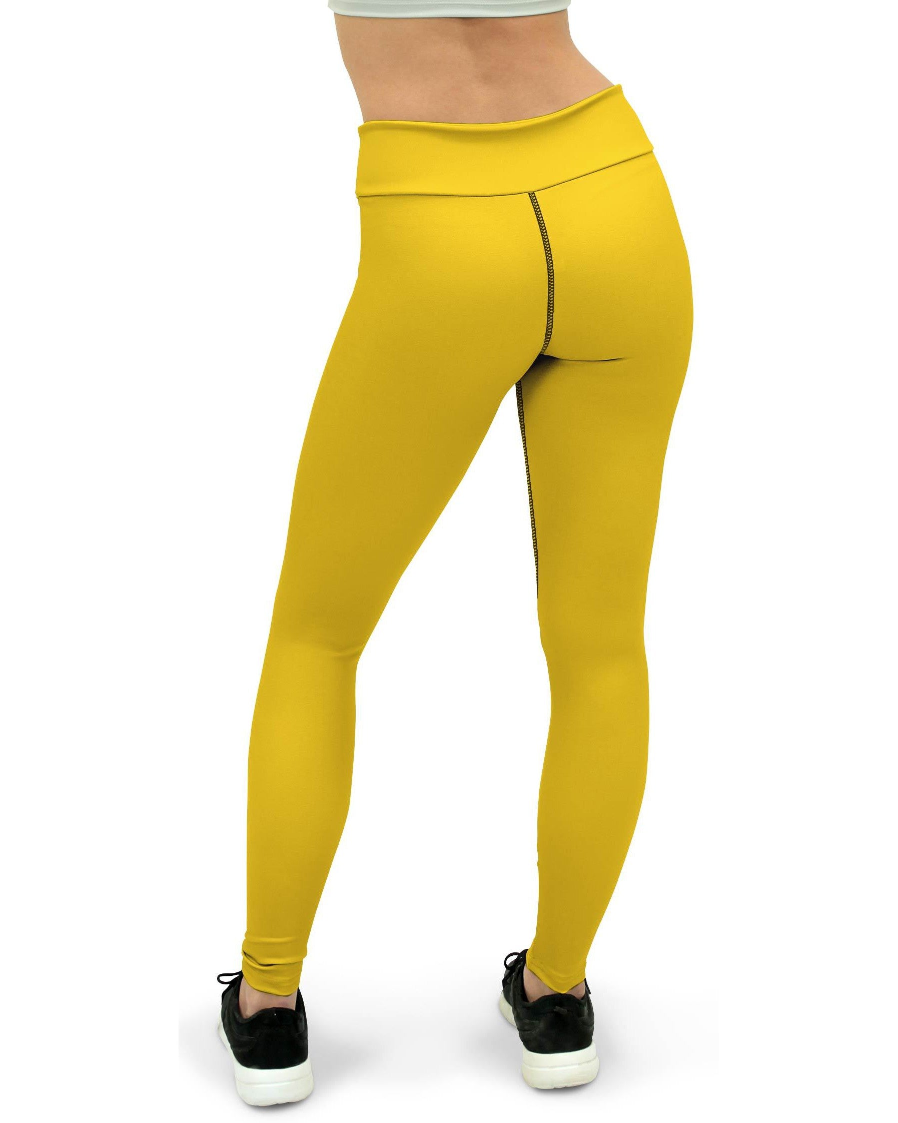 Solid Deep Yellow Yoga Pants