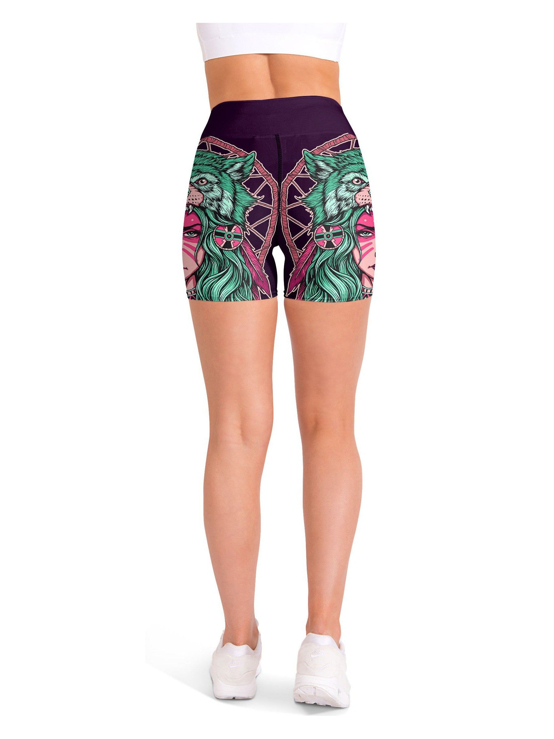 Native American Warrior Yoga Shorts Gearbunch