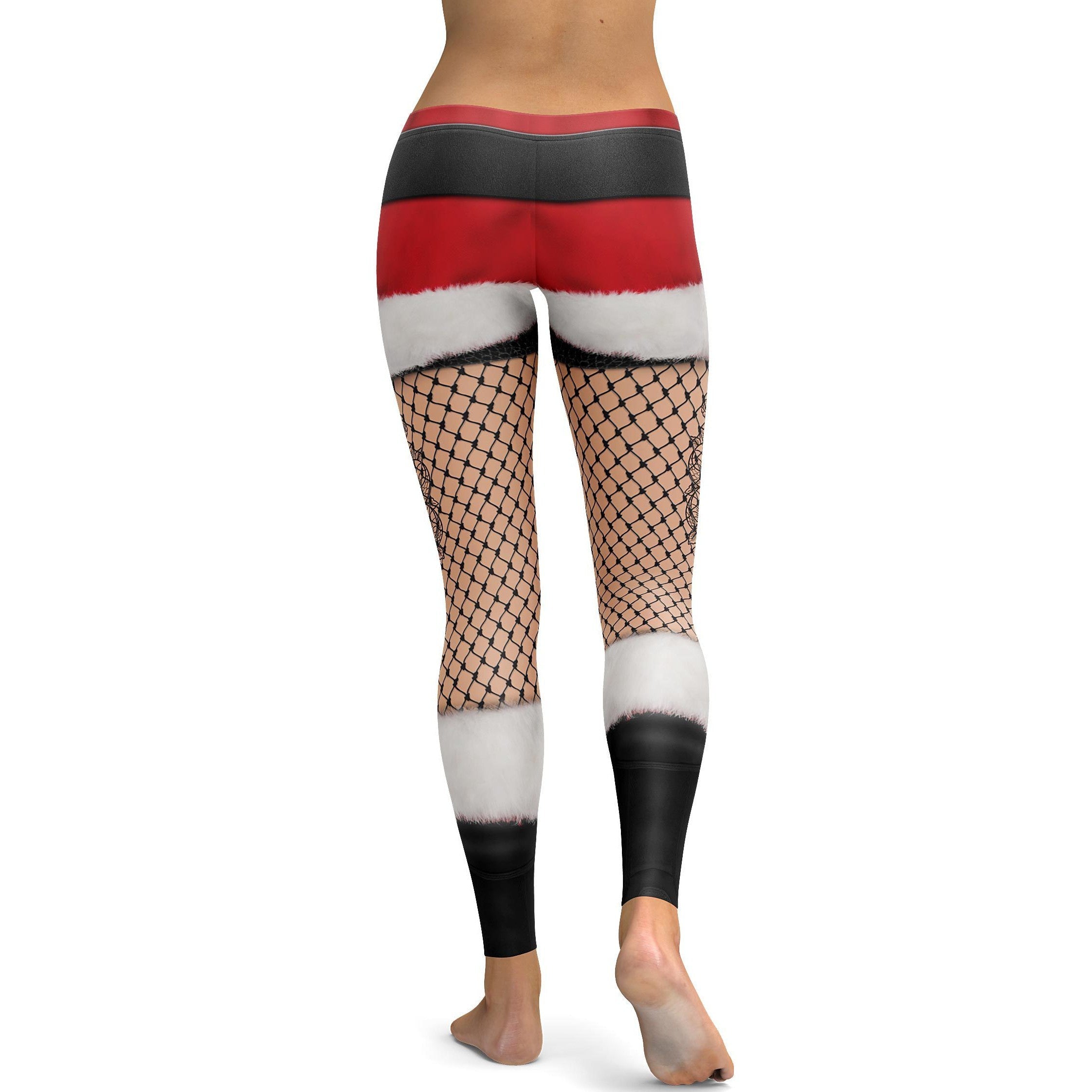 Santa's Shorts and Fishnet Tights Leggings