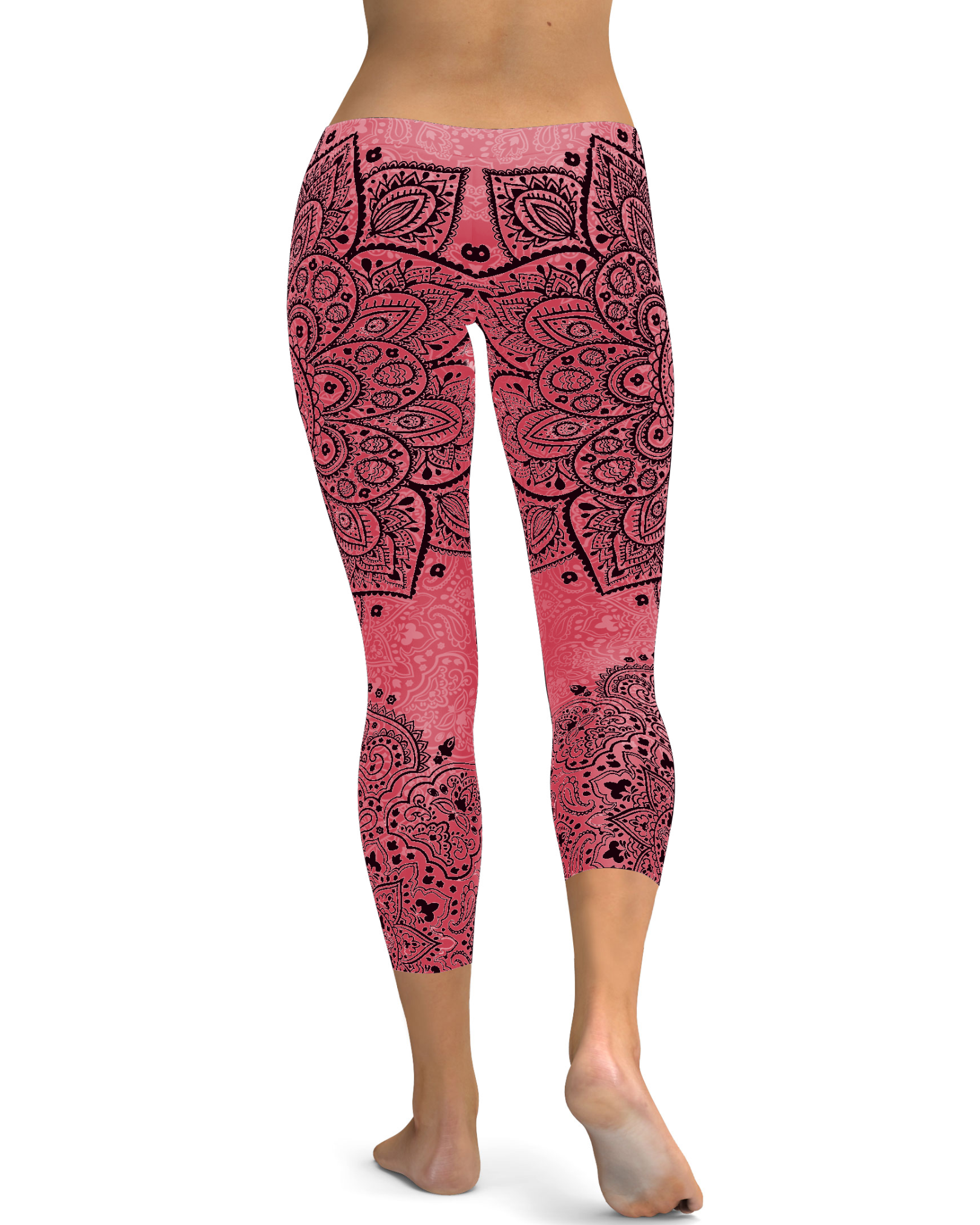 GearBunch - Baby Pink and Black Mandala Capris