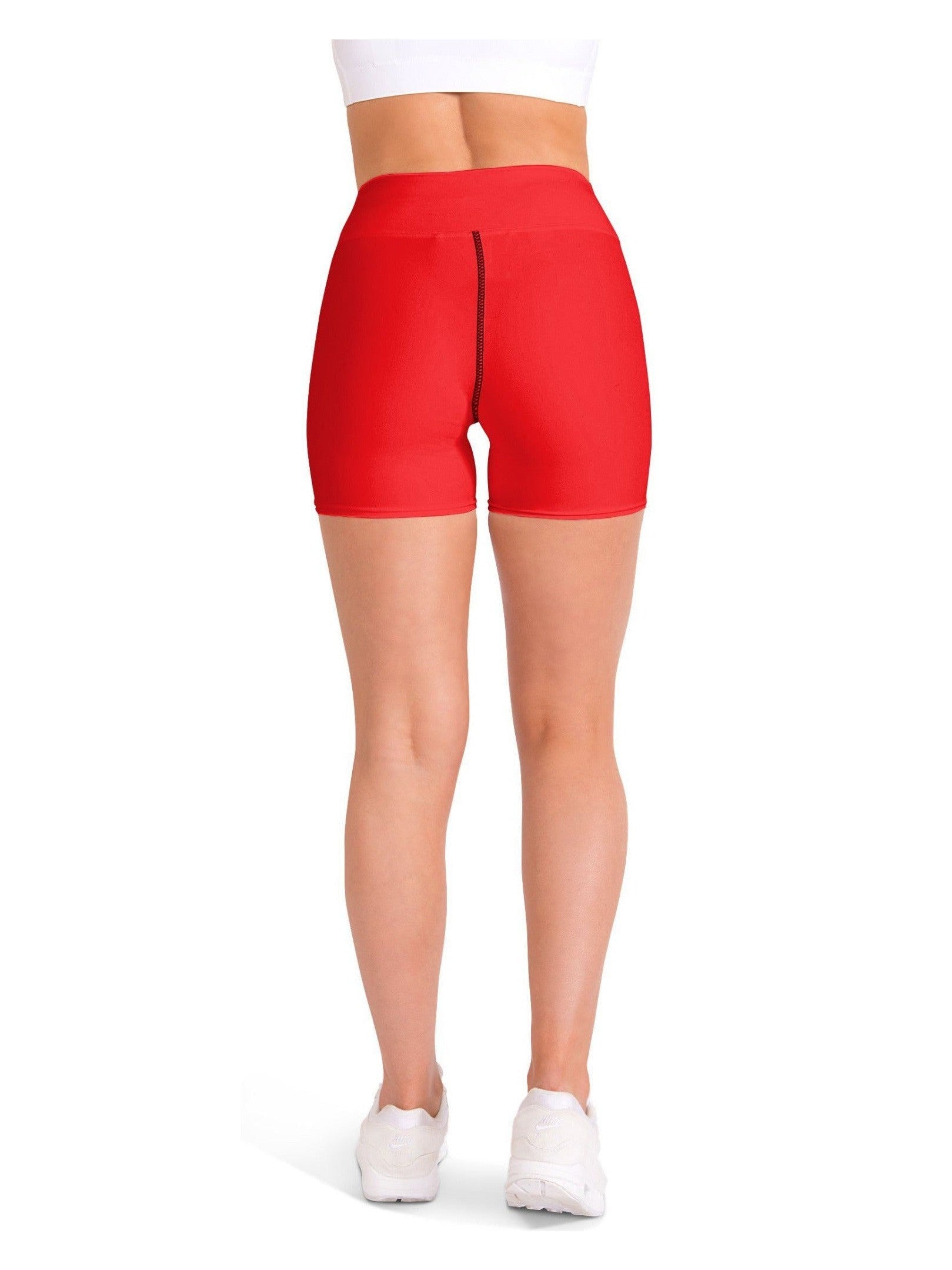 Gearbunch - Solid Hot Red Yoga Shorts 