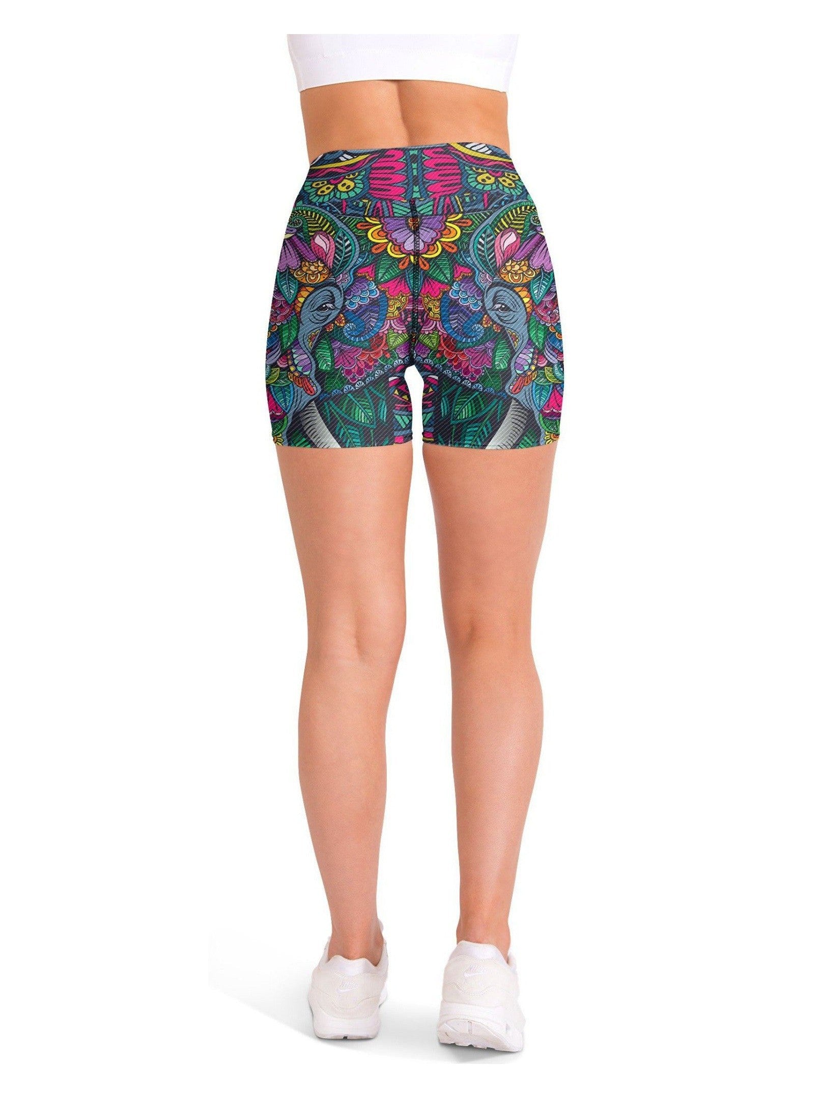 Gearbunch - Colorful Elephant Yoga Shorts 