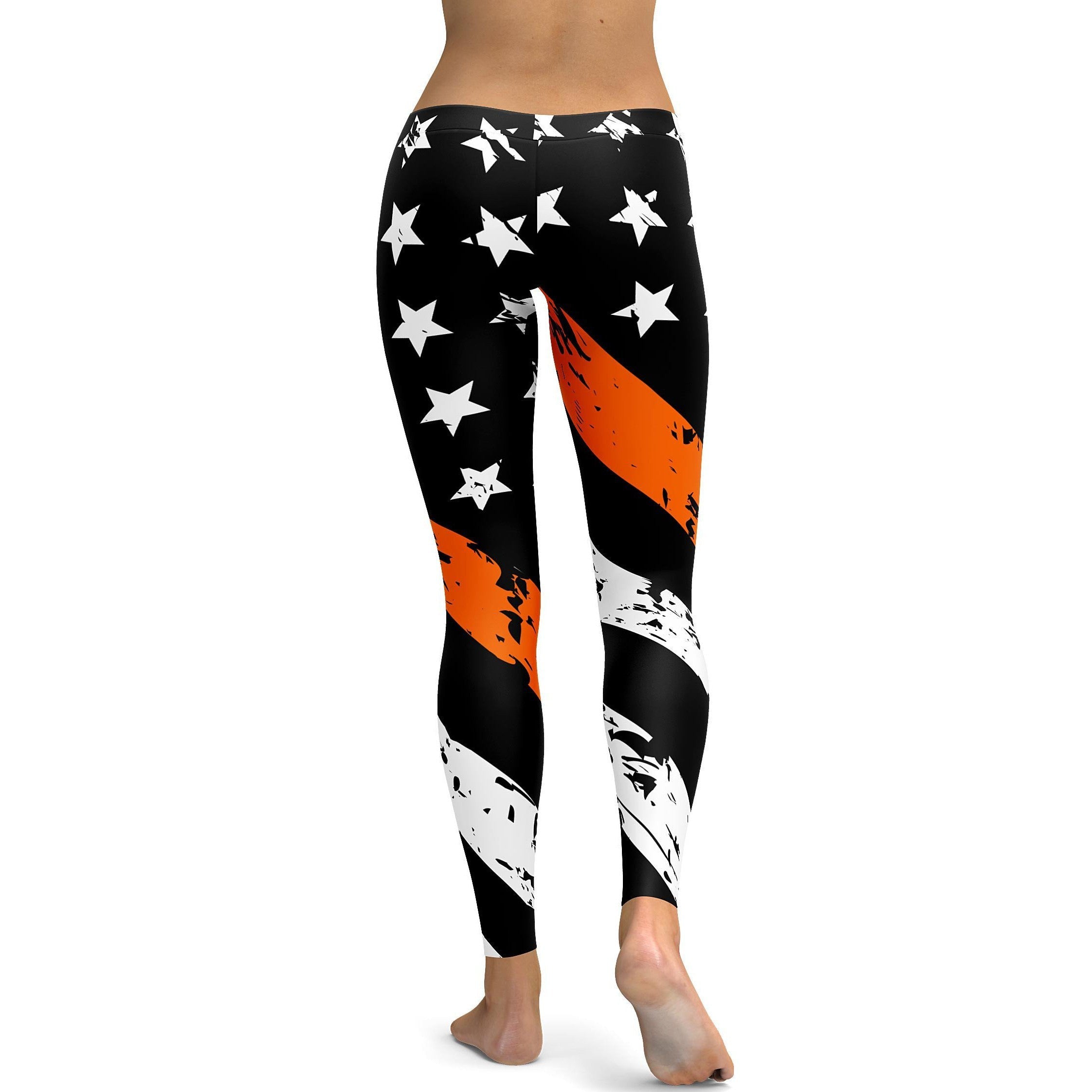 Thin Orange Line Leggings - GearBunch Leggings / Yoga Pants