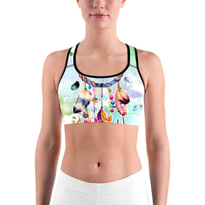 Watercolor Dreamcatcher Sports bra