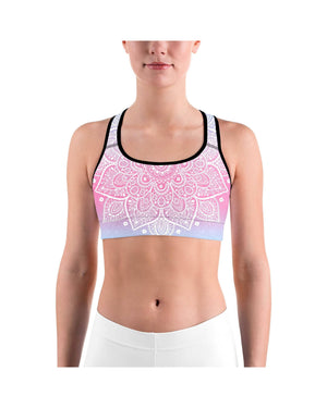 Pastel Blue & Pink Mandala Sports bra