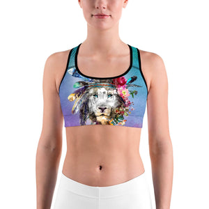 Watercolor Lion Sports bra