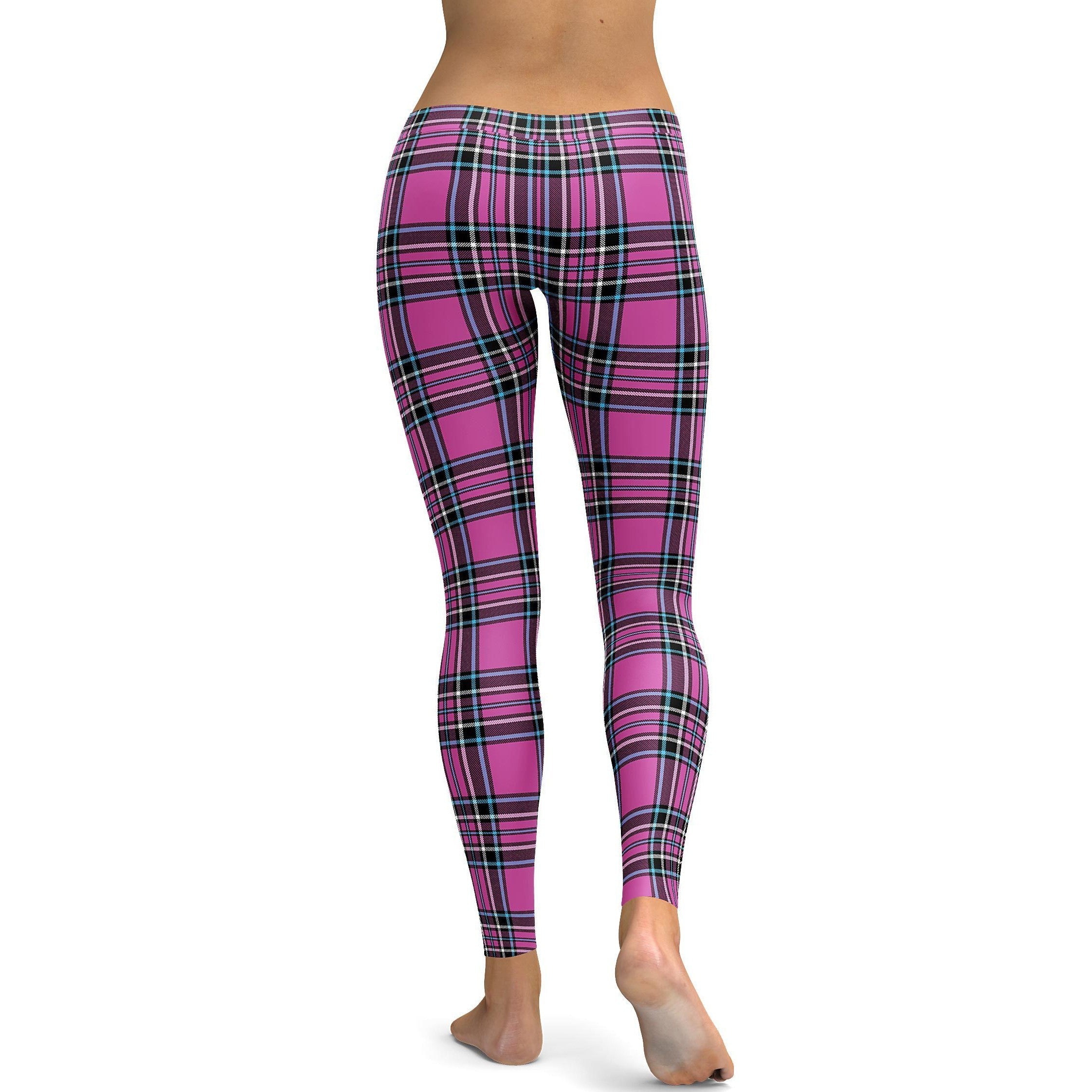 Pink tartan leggings best sale