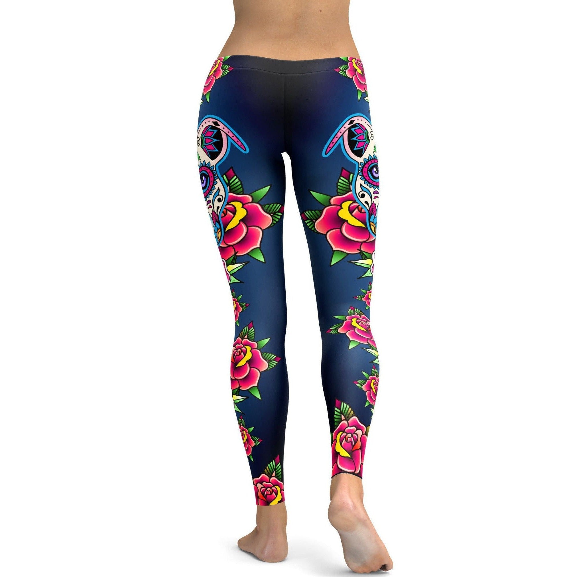 GearBunch - Sugar Skull Pitbull Leggings 