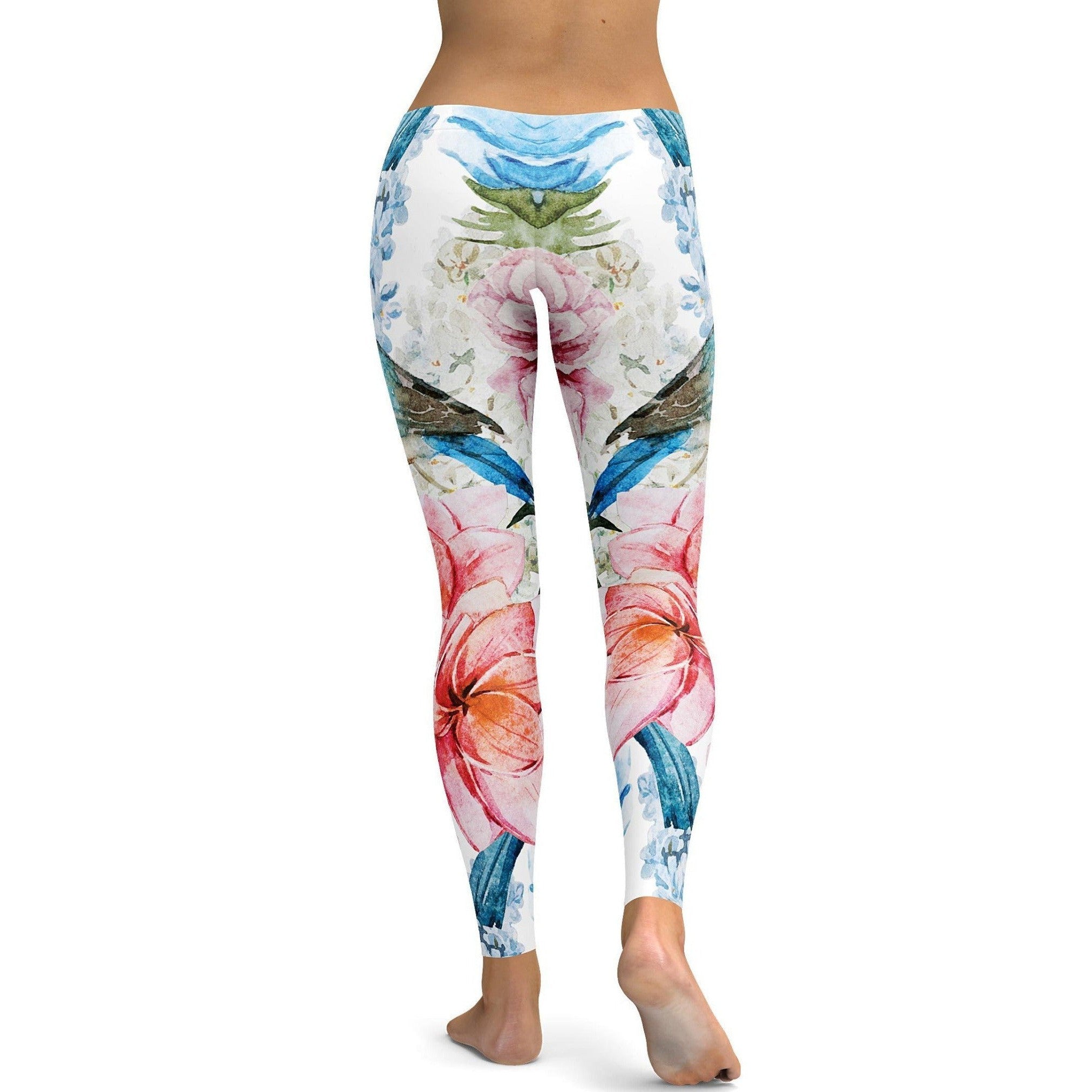 GearBunch - Watercolor Flowers and Birds Leggings