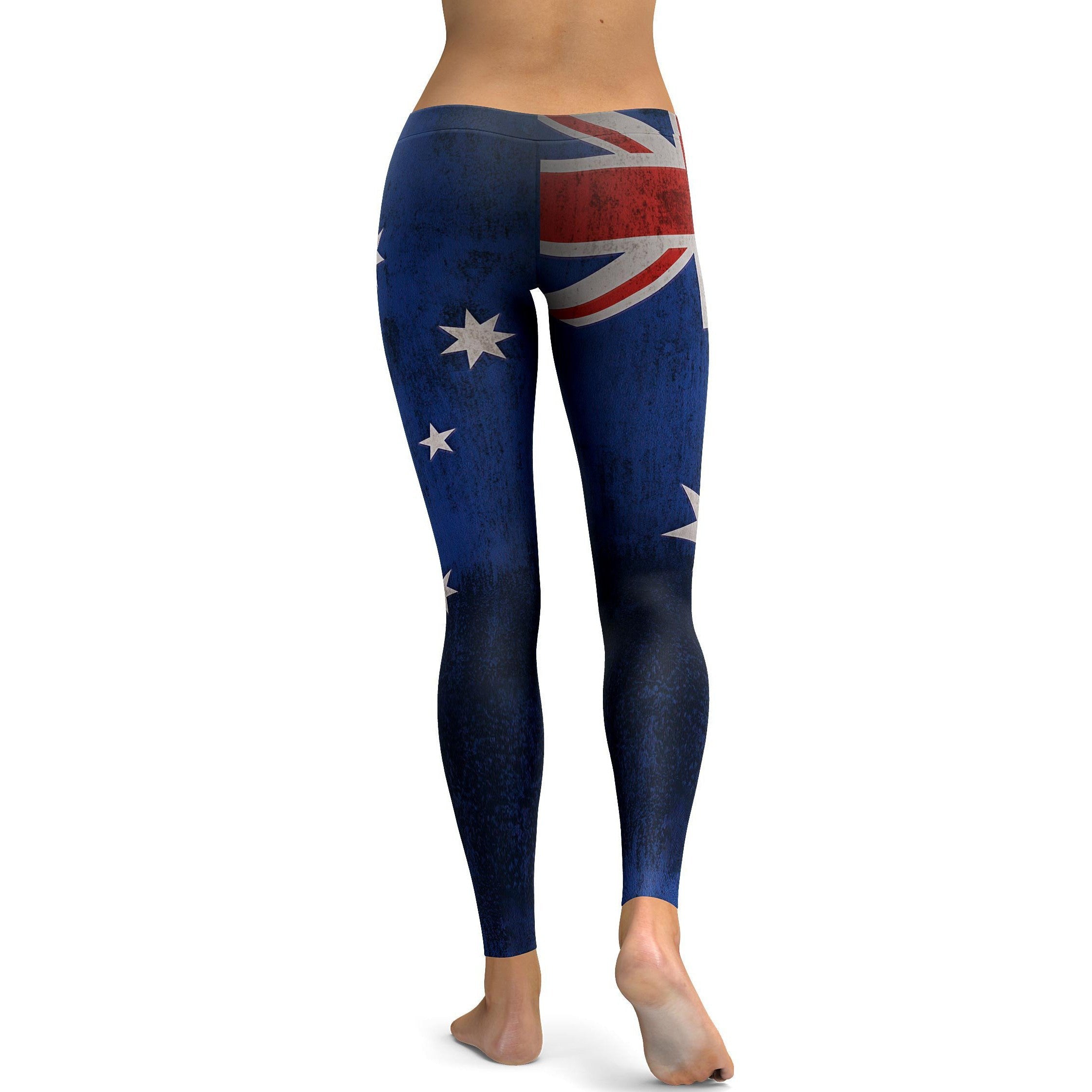 Grunge Australian Flag Leggings - GearBunch Leggings / Yoga Pants