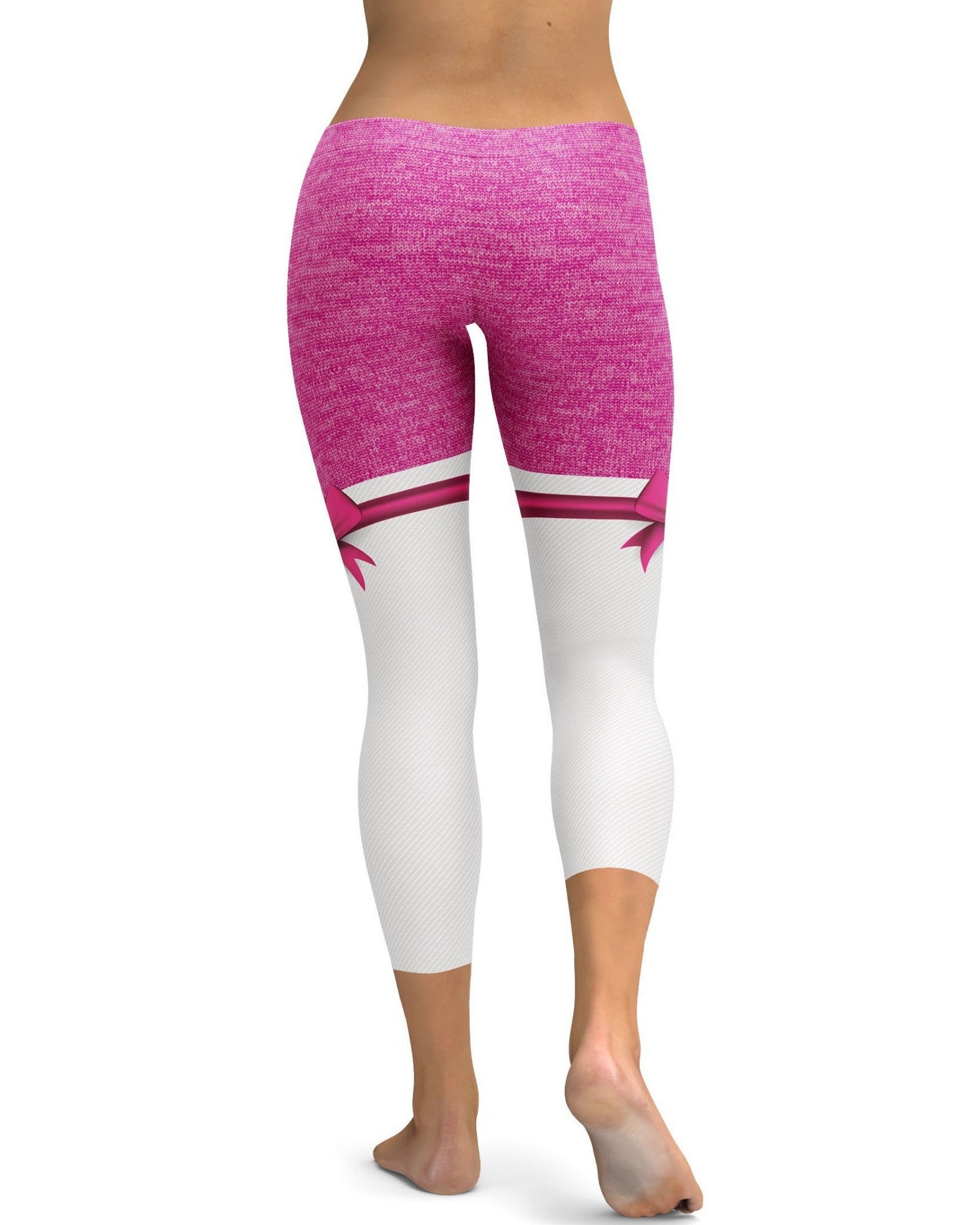 Gearbunch - Pink Heathered Thigh High Bow Capris