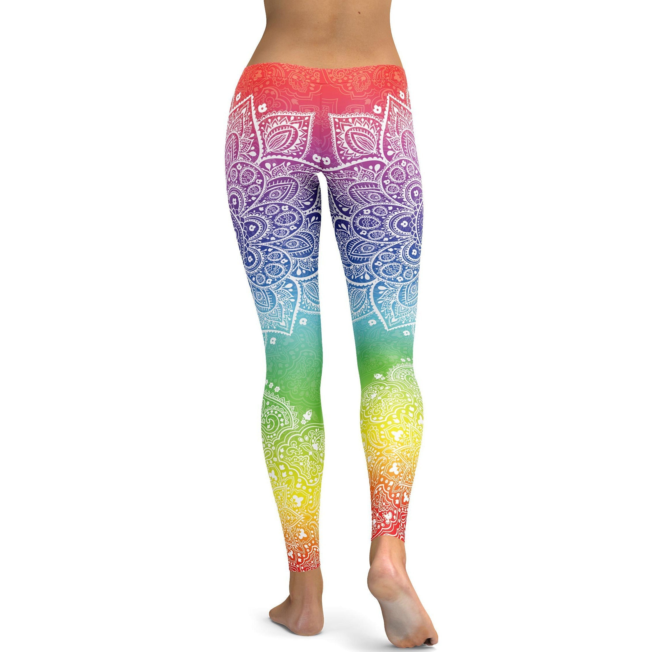 Rainbow Mandala Leggings - GearBunch Leggings / Yoga Pants