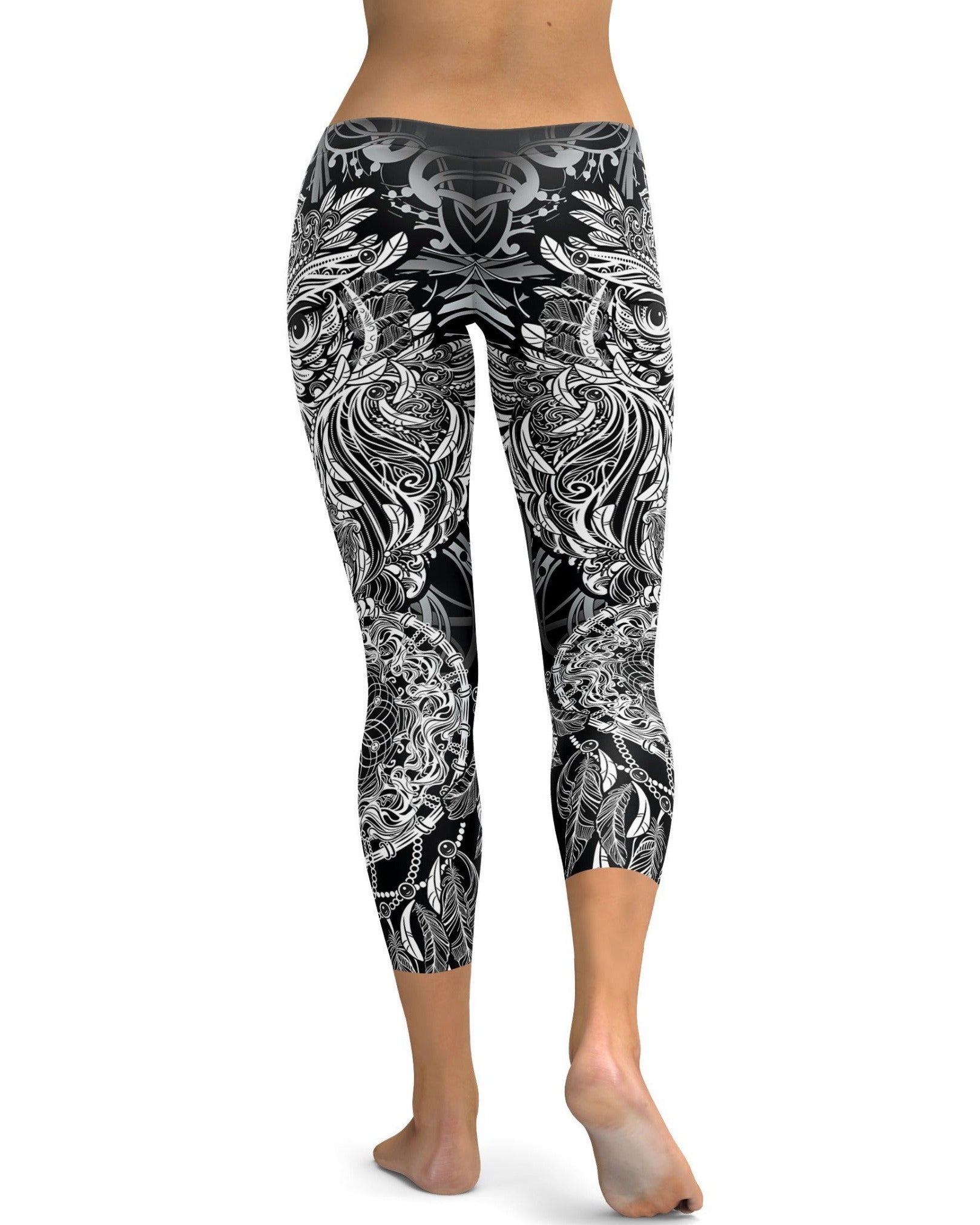 Gearbunch - B&W Ornamental Owl Capris