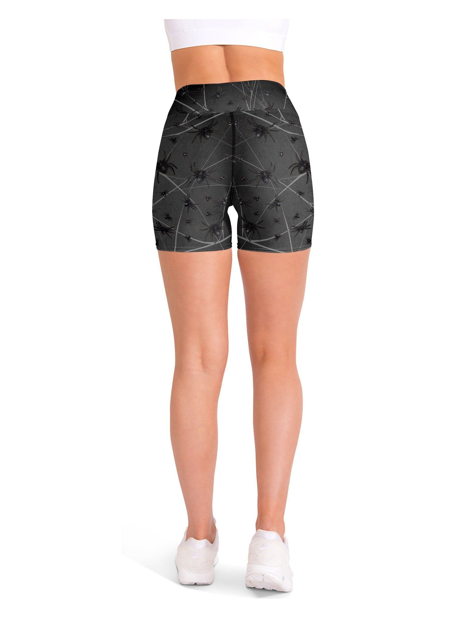 Crawling Spiders Yoga Shorts Gearbunch