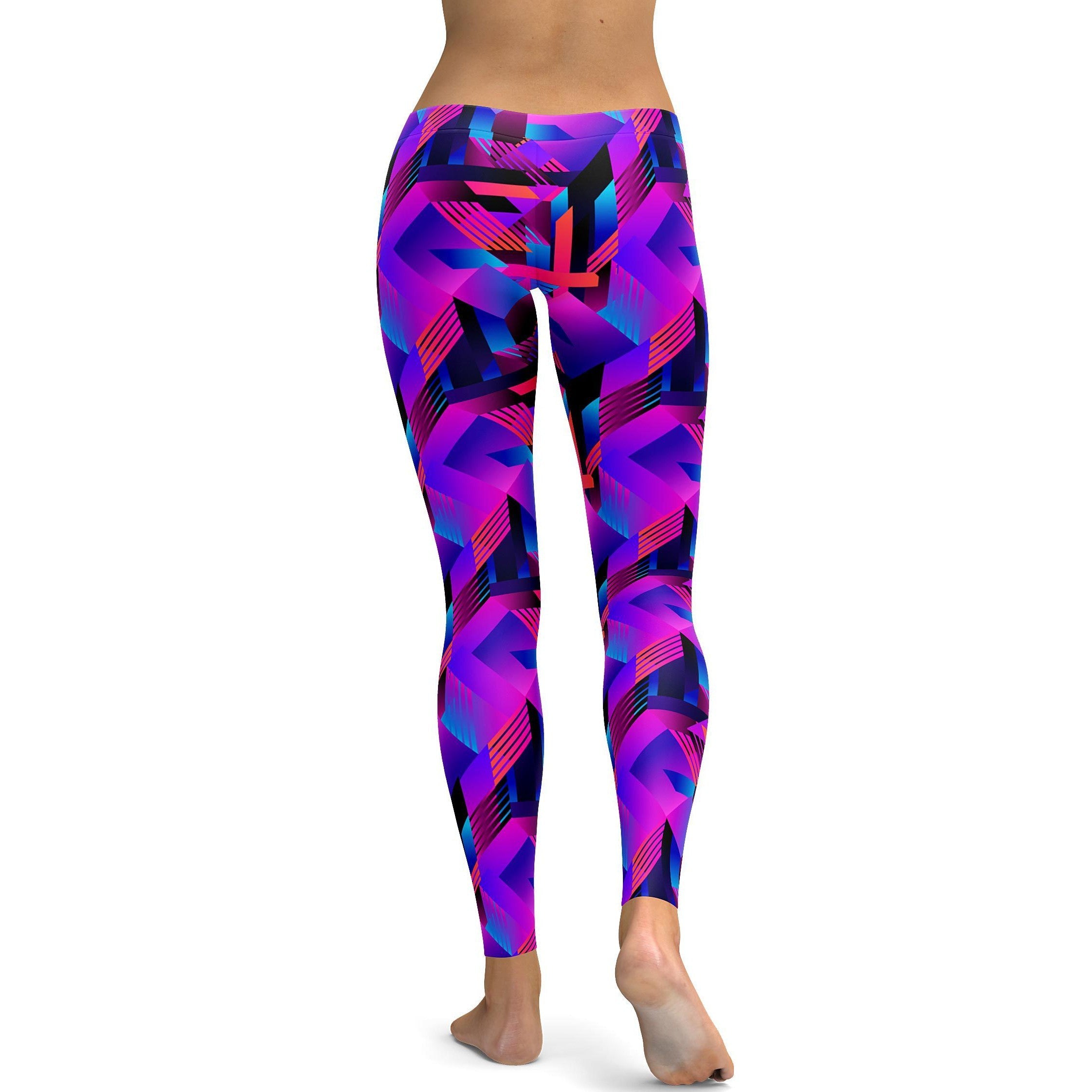 Pink and Purple Colorblock Leggings