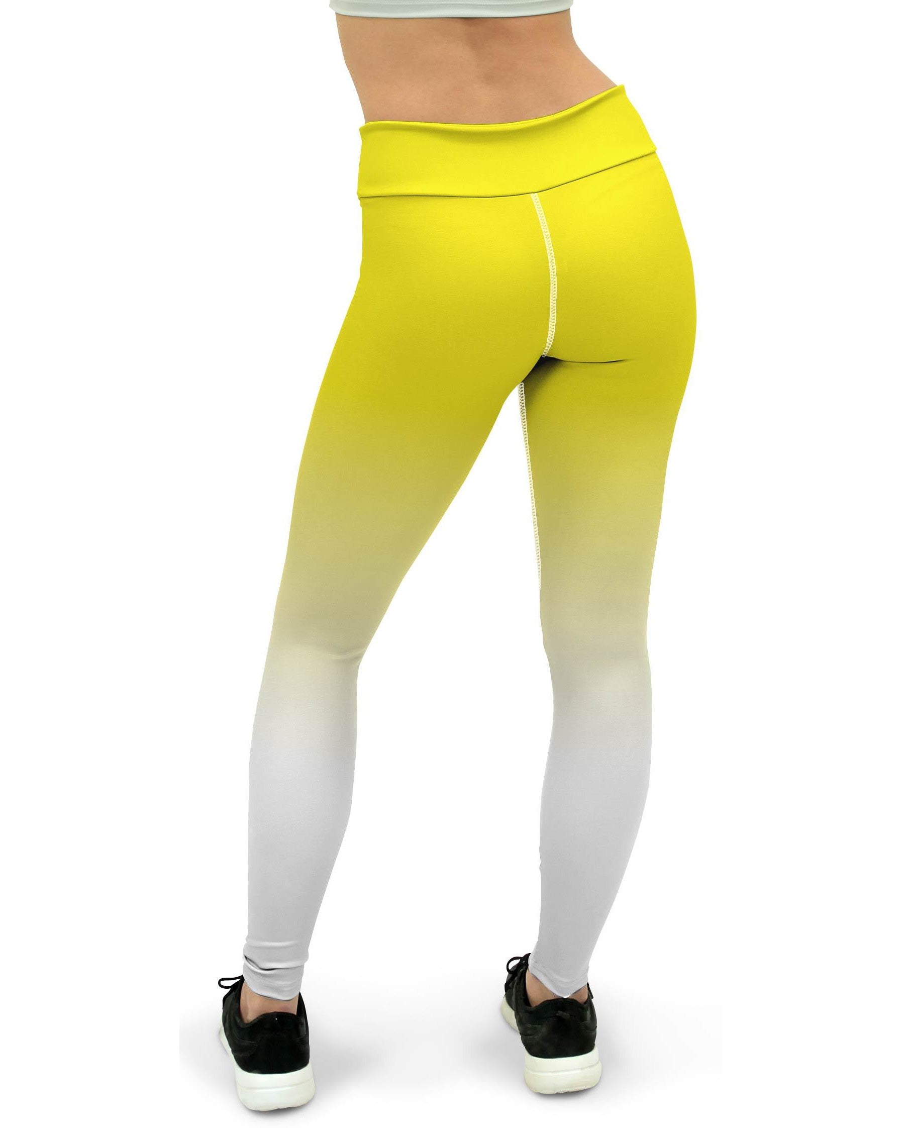 Ombre Yellow to White Yoga Pants Gearbunch