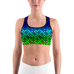 Rainbow Colored Mermaid Sports bra