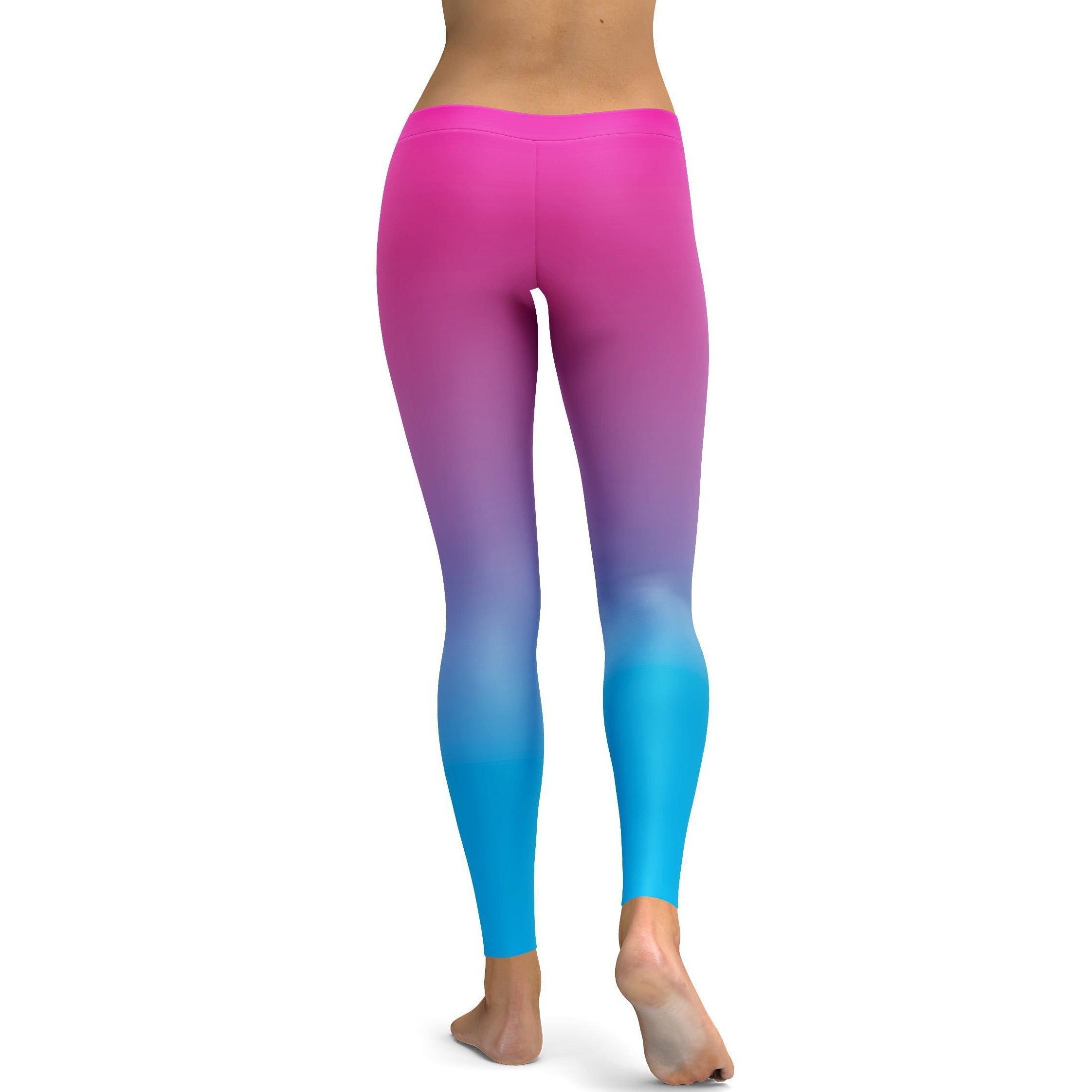 Ombre Pink to Blue Leggings - GearBunch Leggings / Yoga Pants