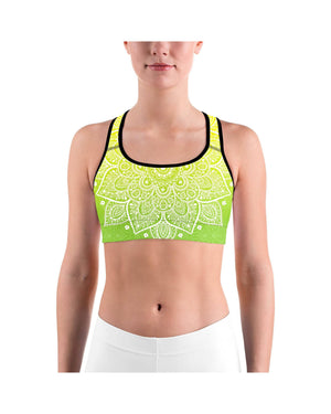 Yellow to Green Mandala Sports bra