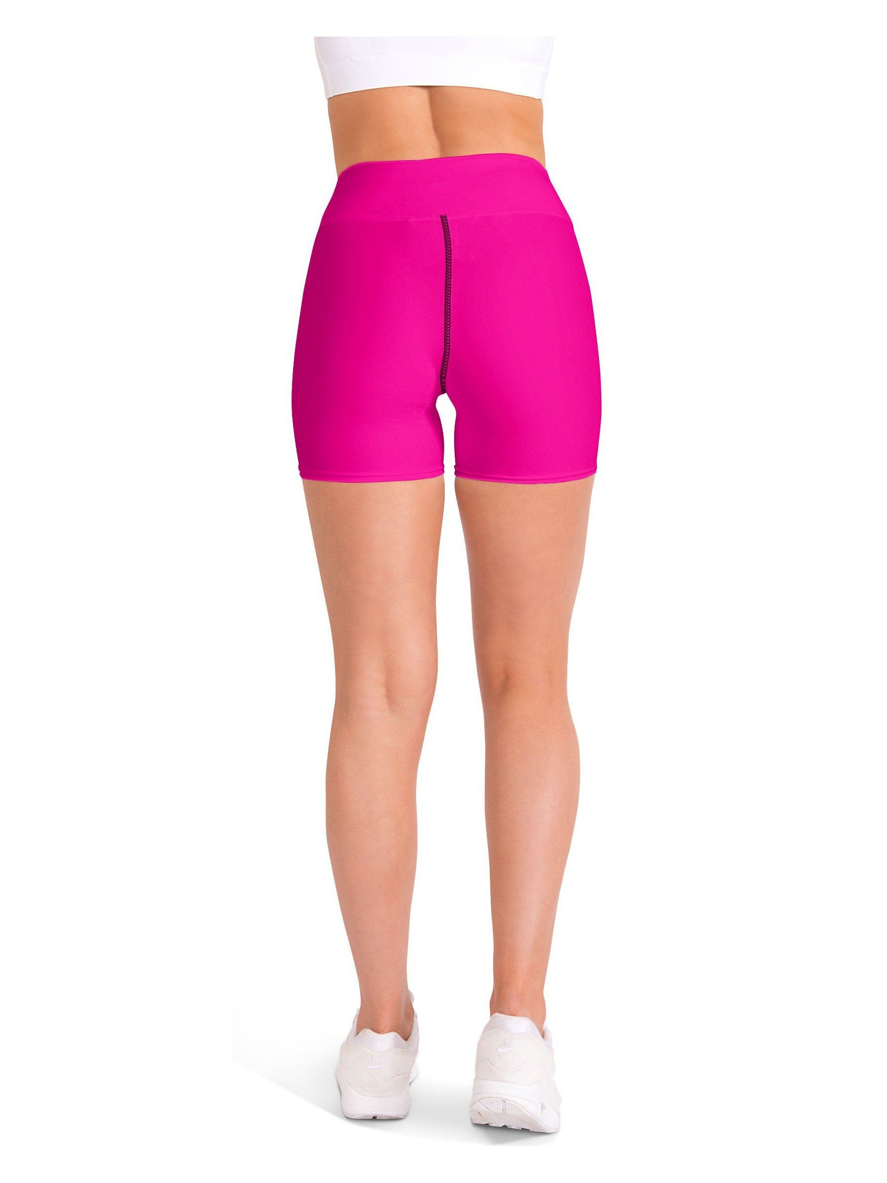 Solid Hot Pink Yoga Shorts | GearBunch