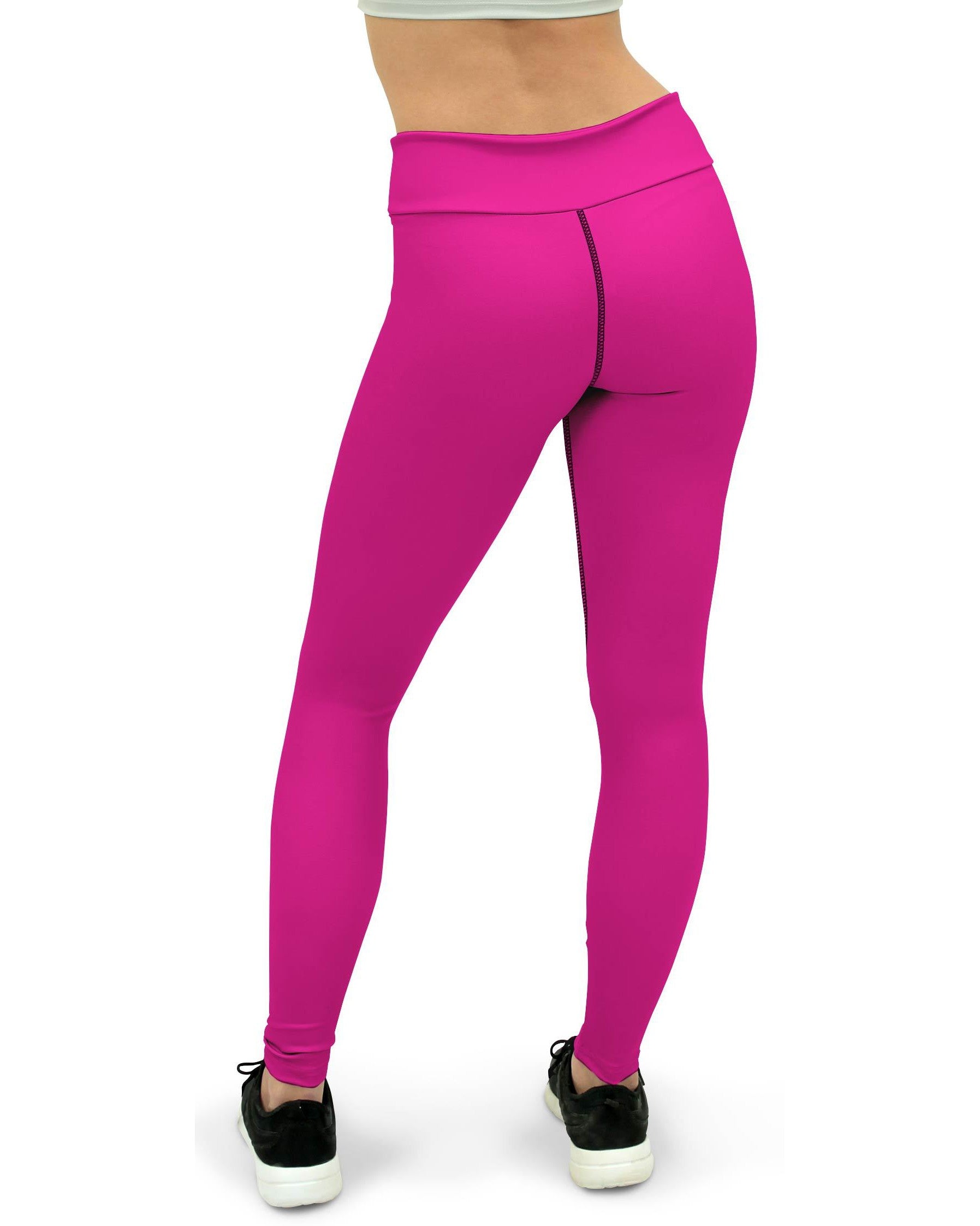 Solid Hot Pink Yoga Pants | GearBunch