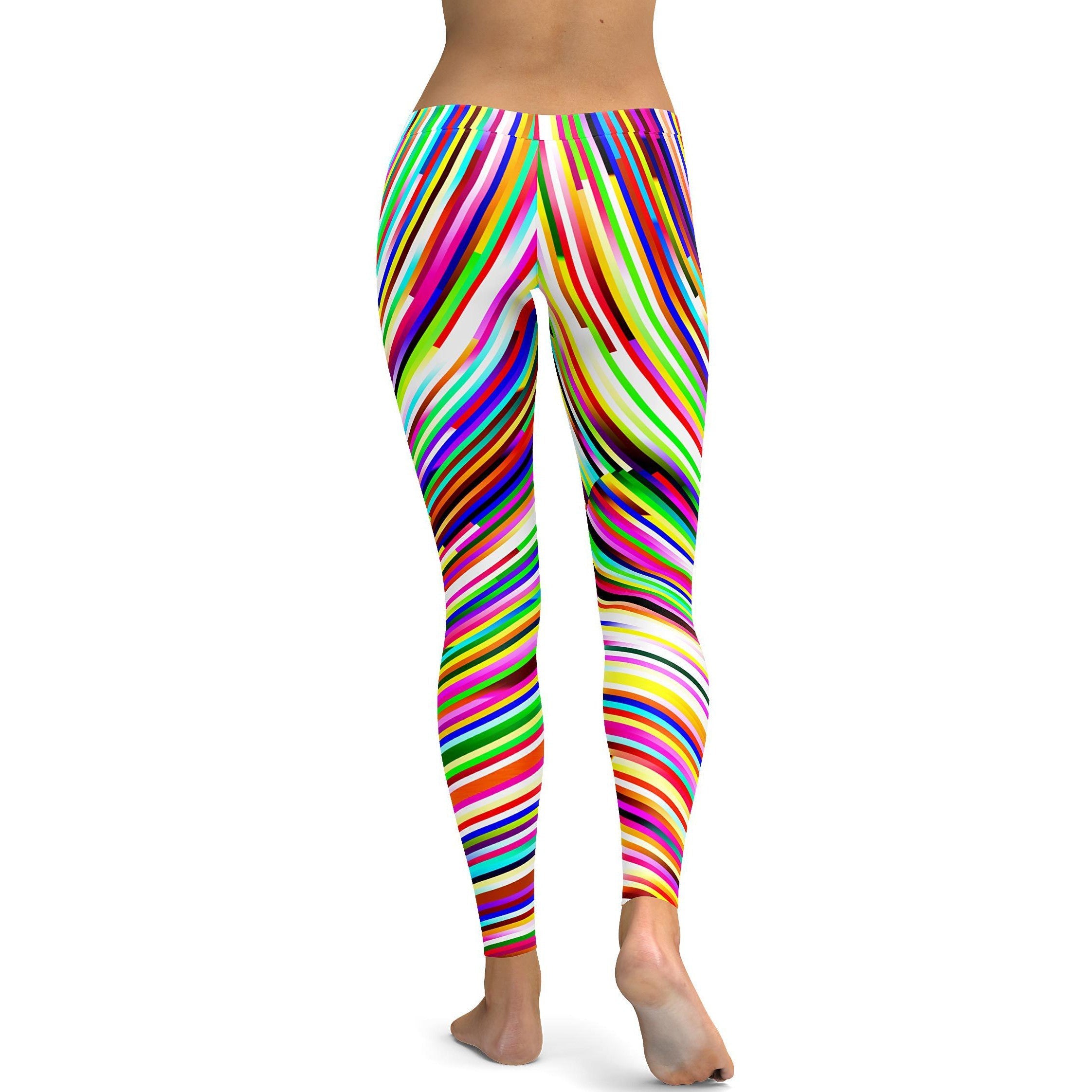 Psychedelic Striped Rave Leggings