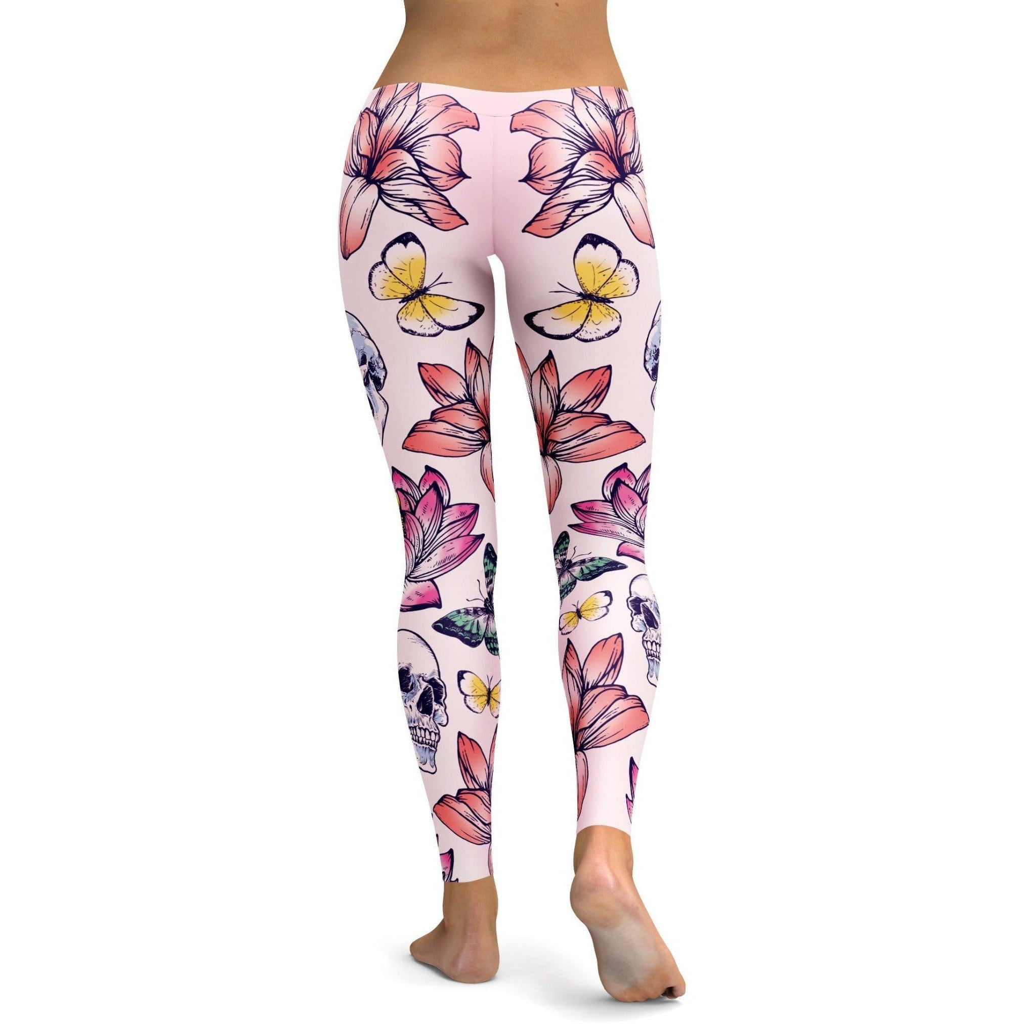 GearBunch - Skulls & Lotus Leggings