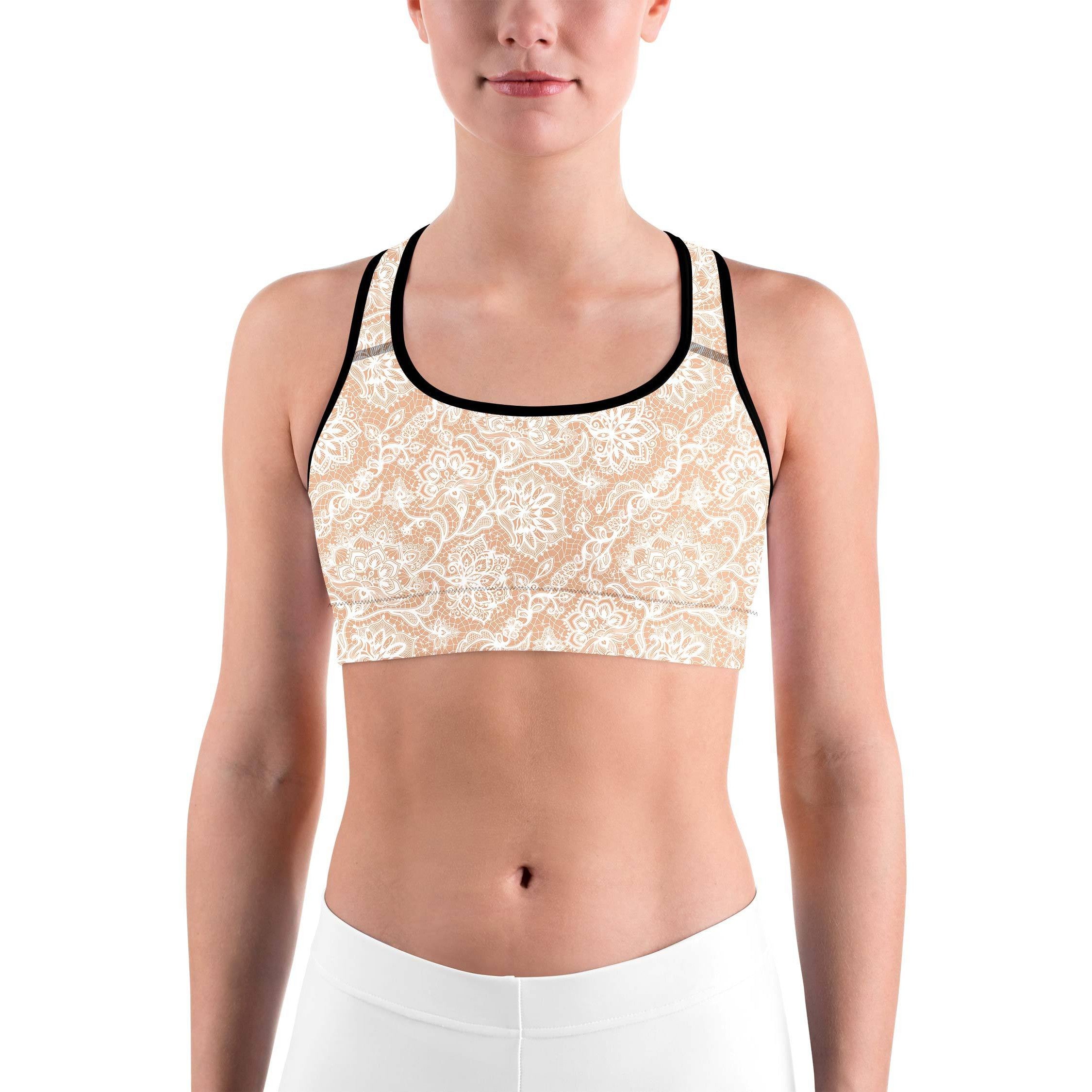 White Faux Lace Sports bra