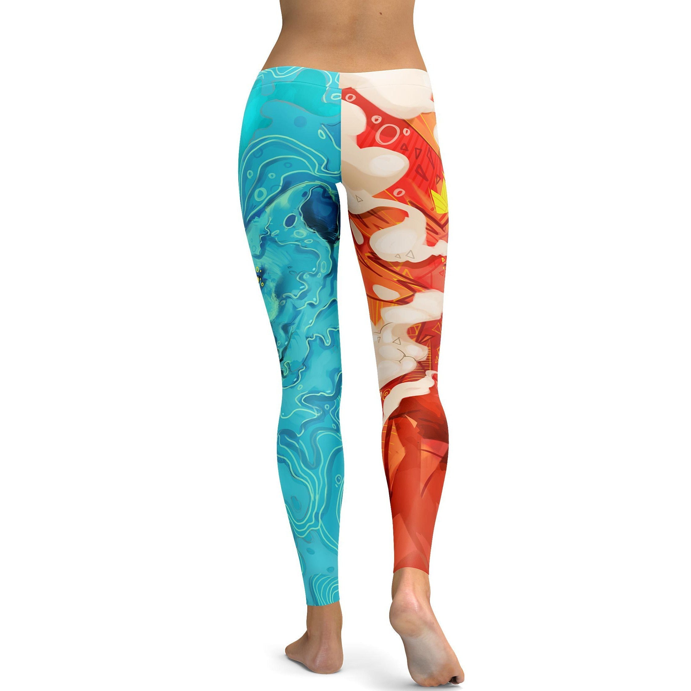 Water & Fire Leggings - GearBunch Leggings / Yoga Pants