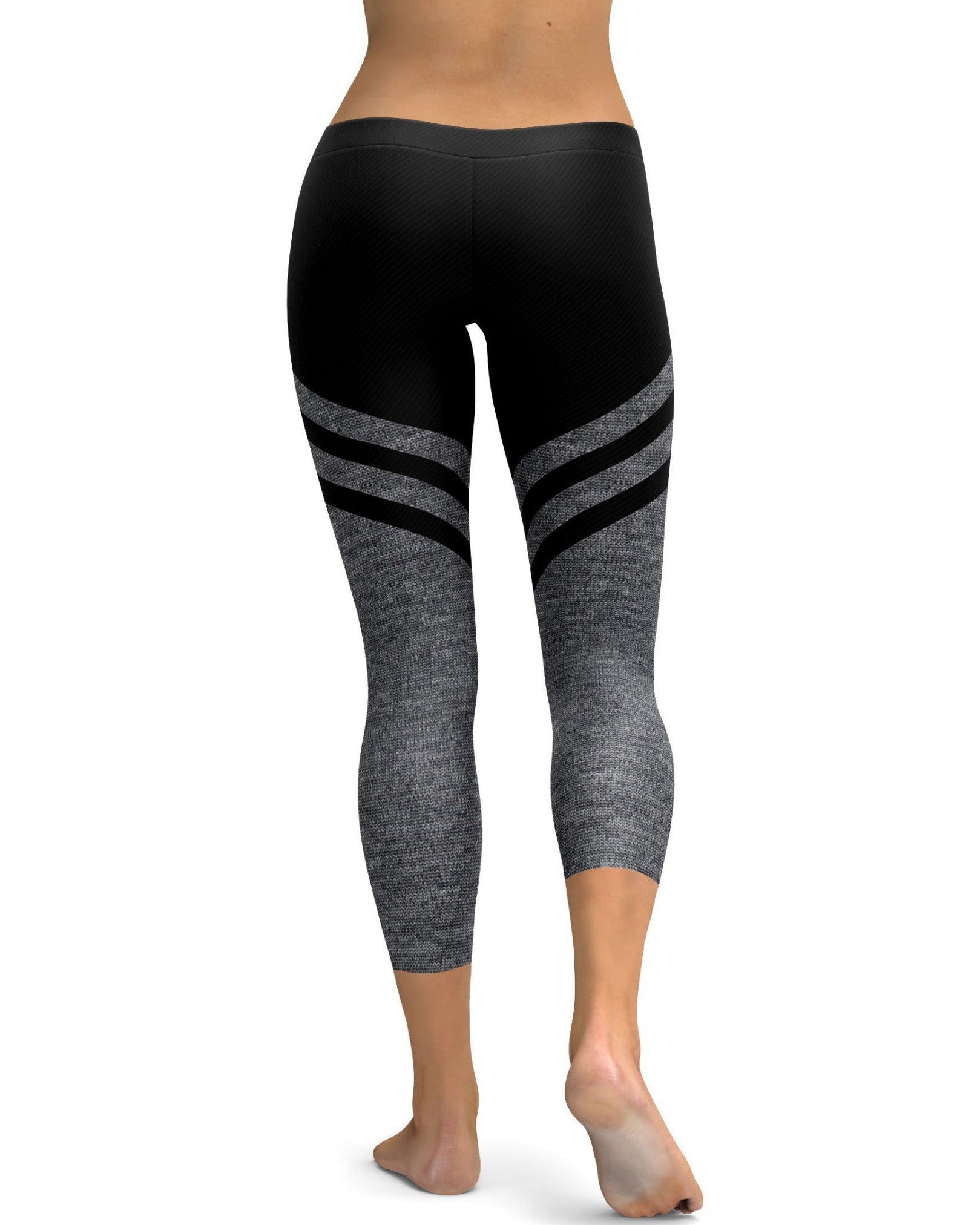 Gearbunch - Black & Faux Heathered Stocking Capris 