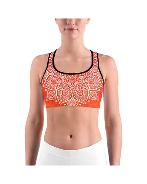 Red to Orange Mandala Sports bra