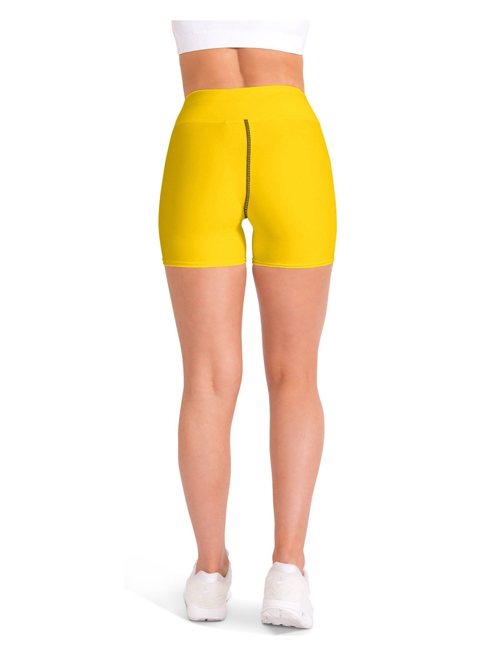 Solid Deep Yellow Yoga Shorts Gearbunch