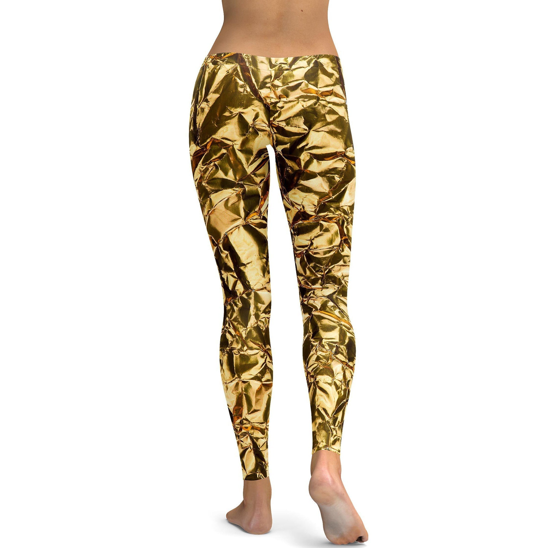 Wrinkled Gold Leggings | GearBunch