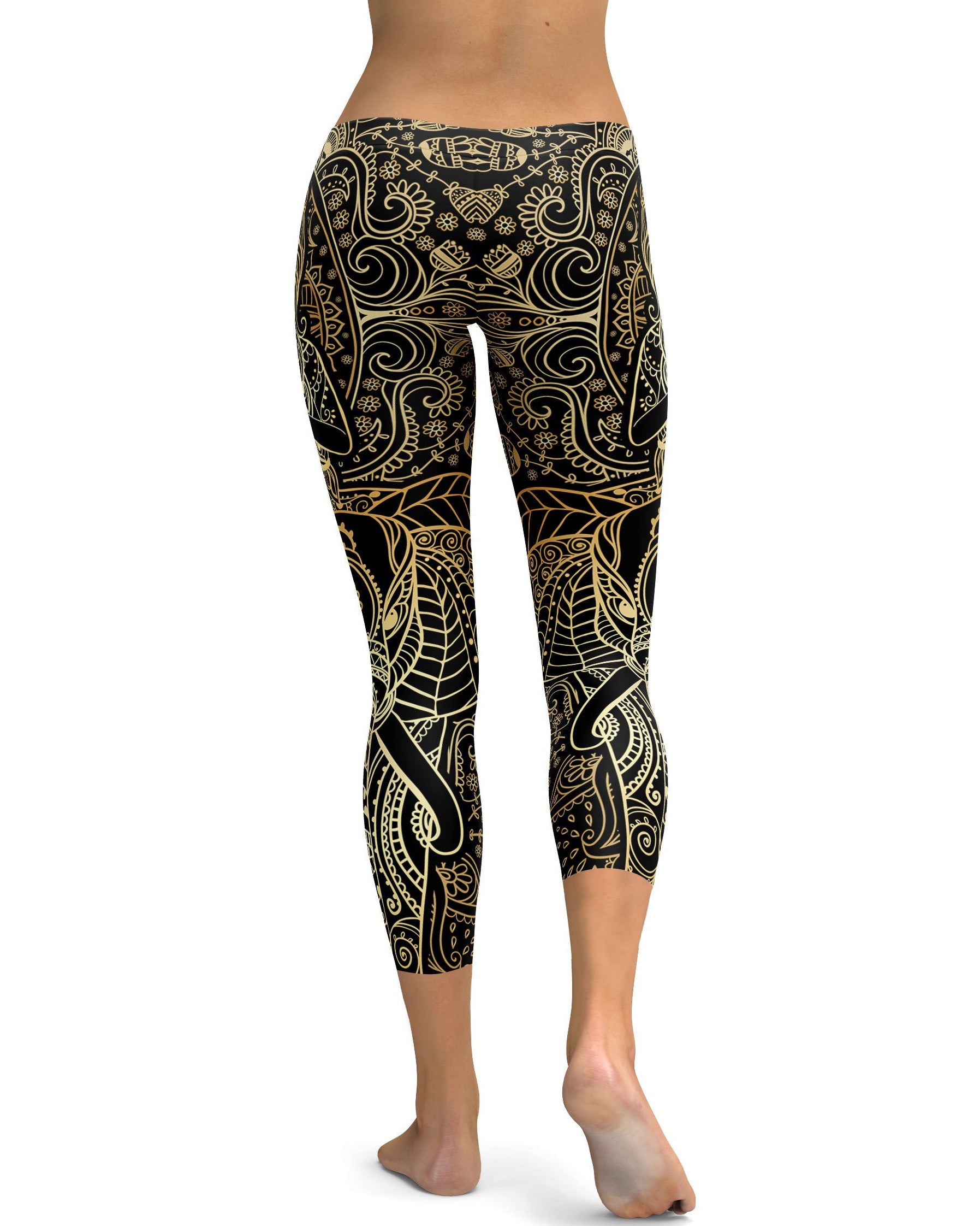 Golden Ornamental Elephant Capris