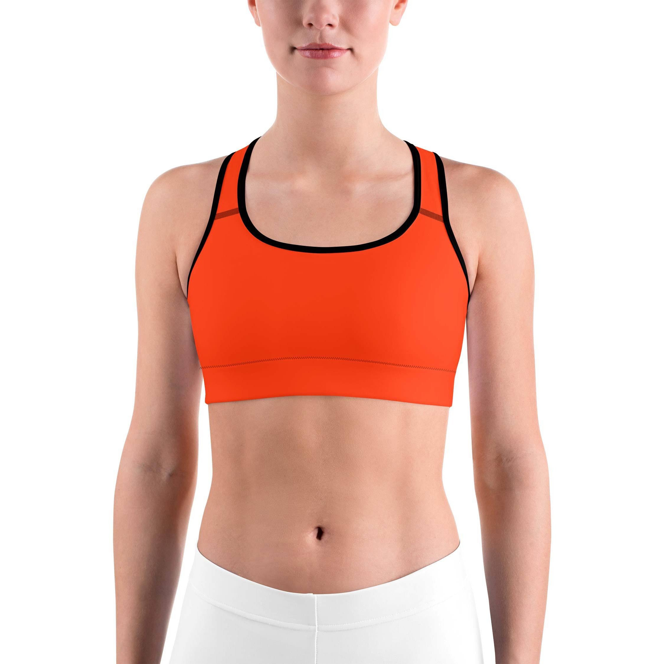 Solid Hot Orange Sports bra