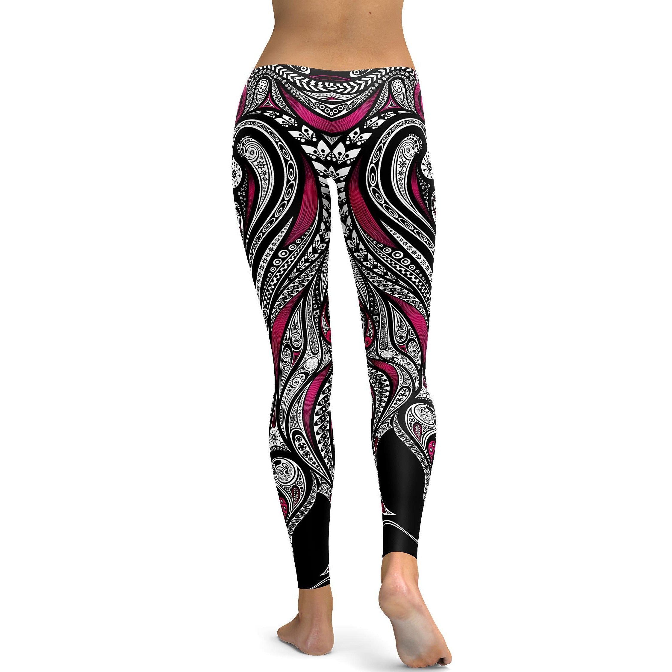 Pink Ornament Pattern Leggings