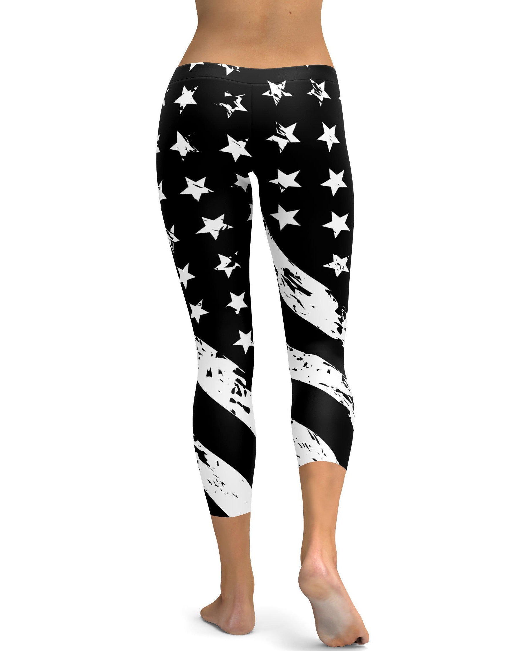 Black & White American Flag Capris