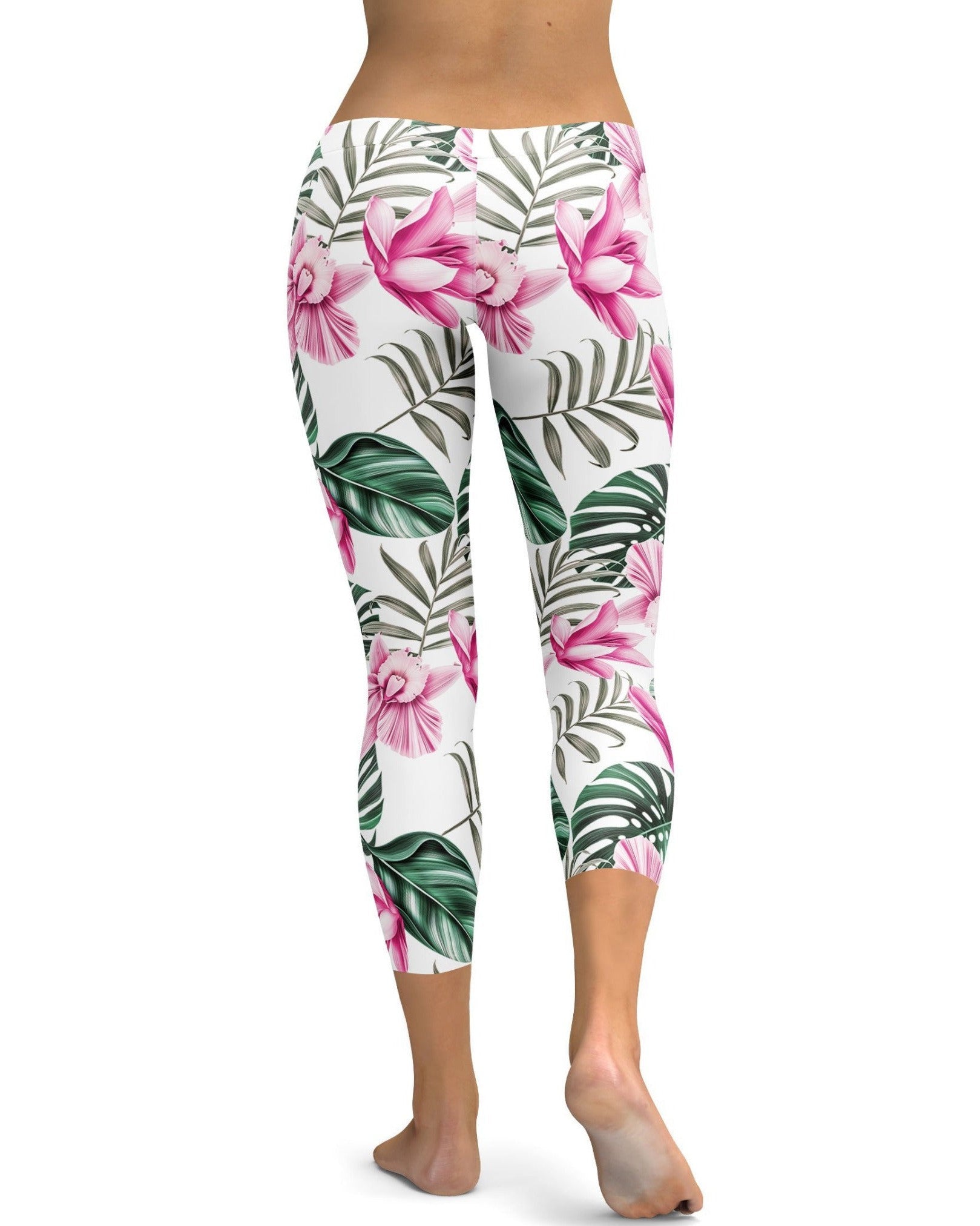 Gearbunch - Tropical Floral White Capris 