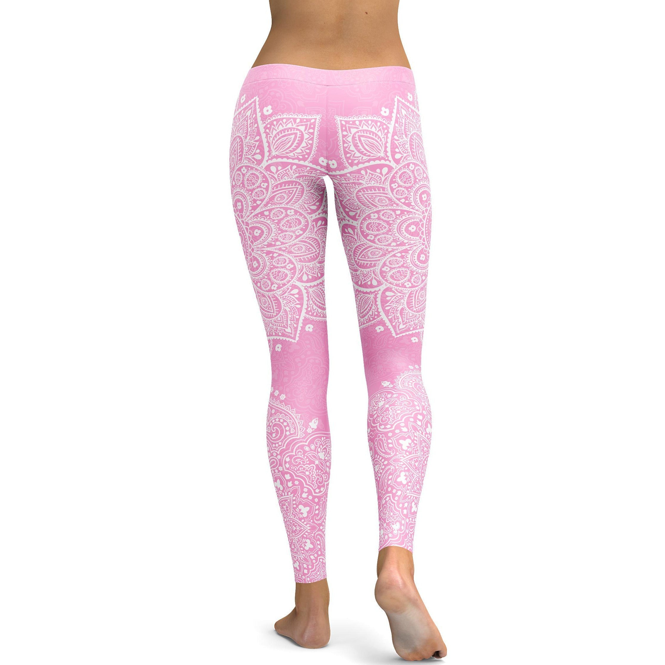 Soft Pink Mandala Leggings - GearBunch Leggings / Yoga Pants