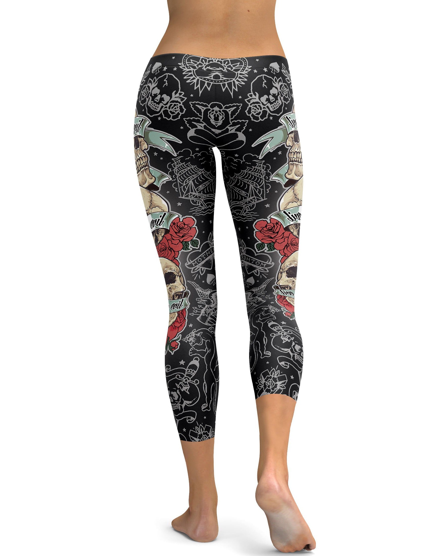 See no evil, Hear no evil, Speak no evil Black Capris - GearBunch Leggings / Yoga Pants