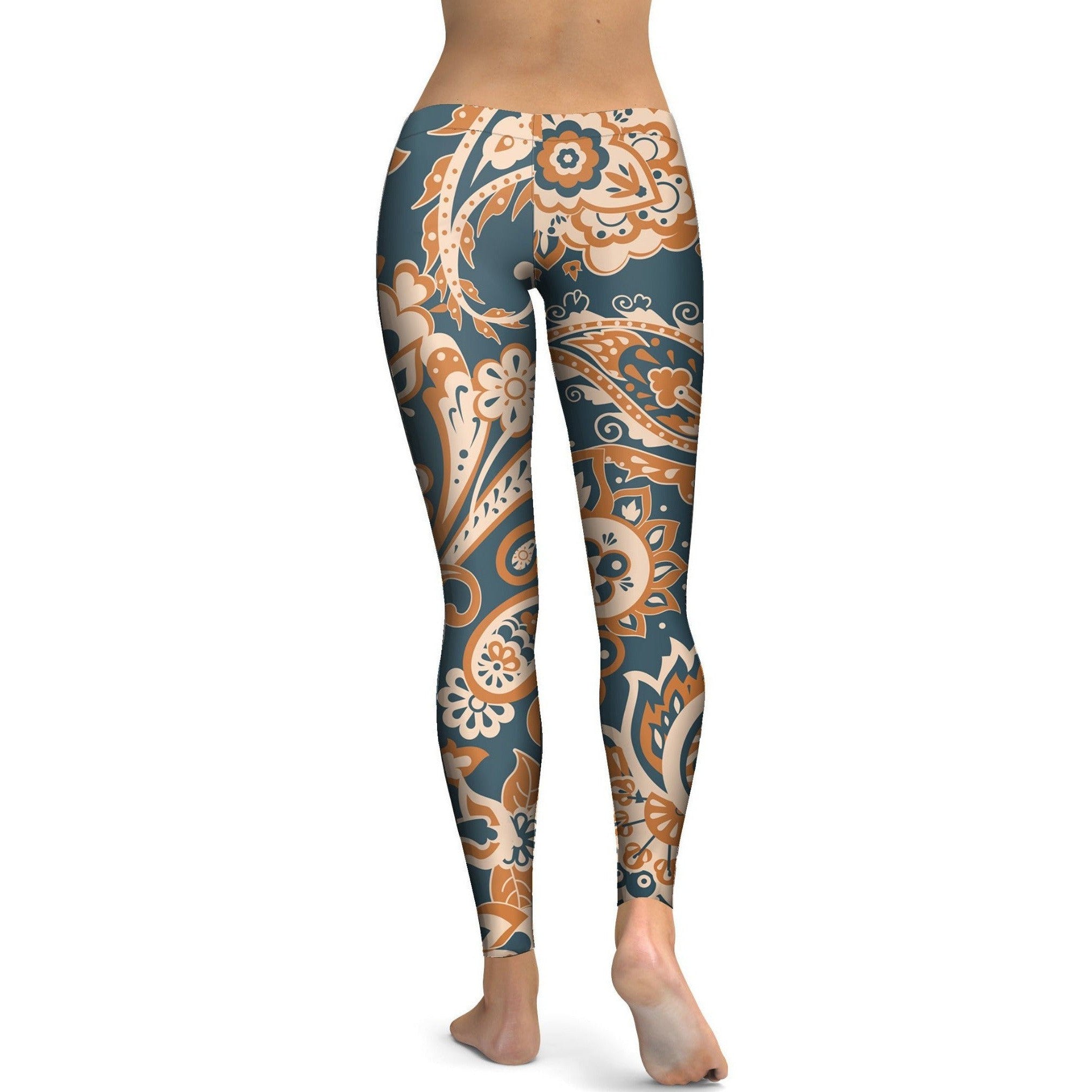 Gearbunch | Orange Paisley Leggings