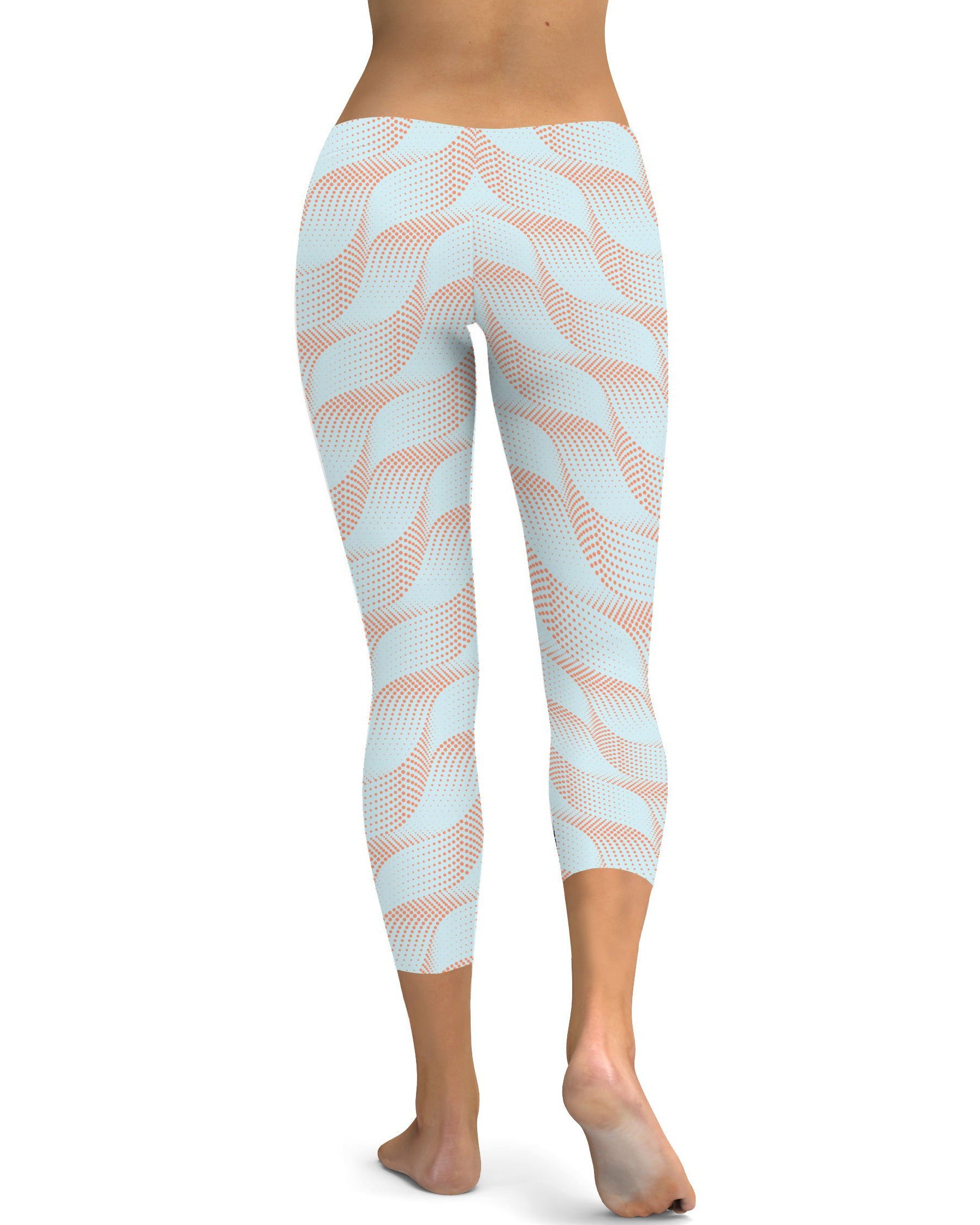 Light Blue & Apricot Wave Capris Gearbunch