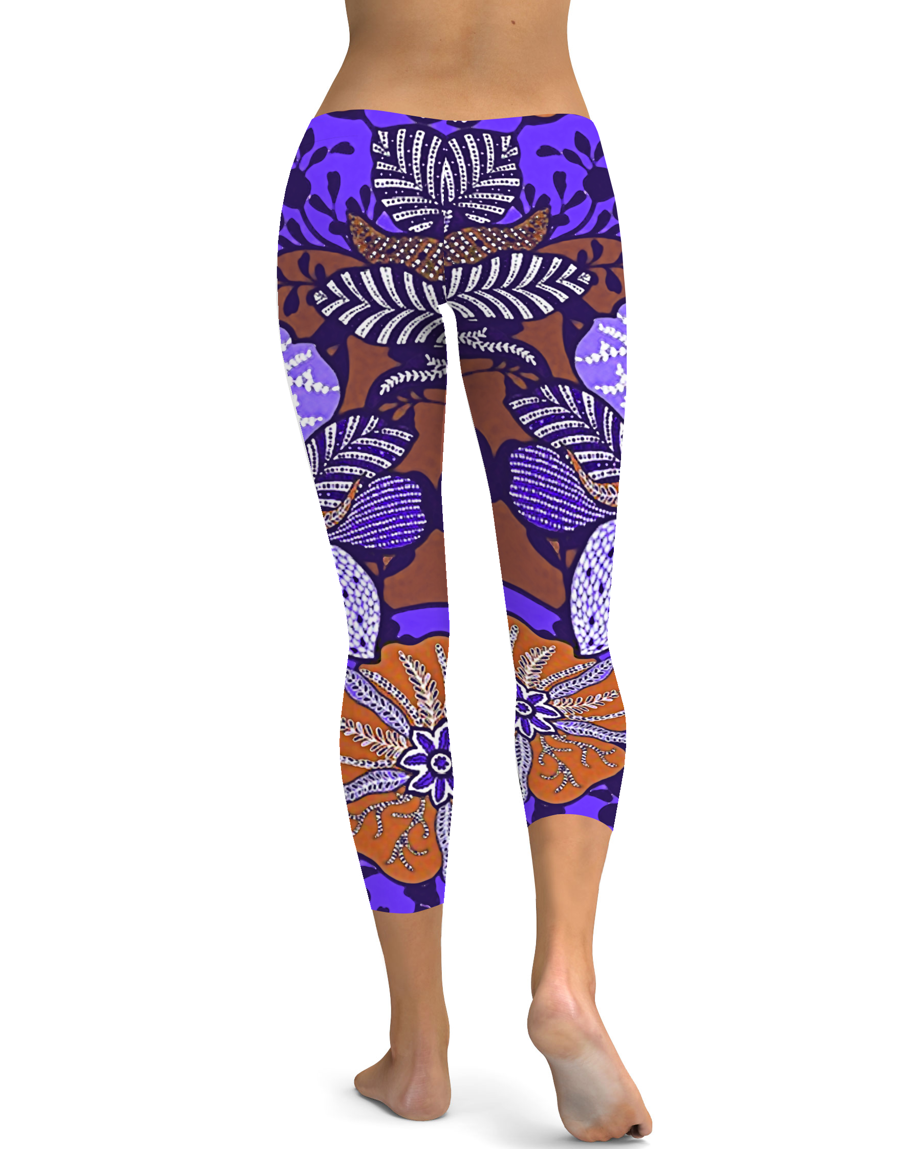 Purple Batik Floral Capris Gearbunch