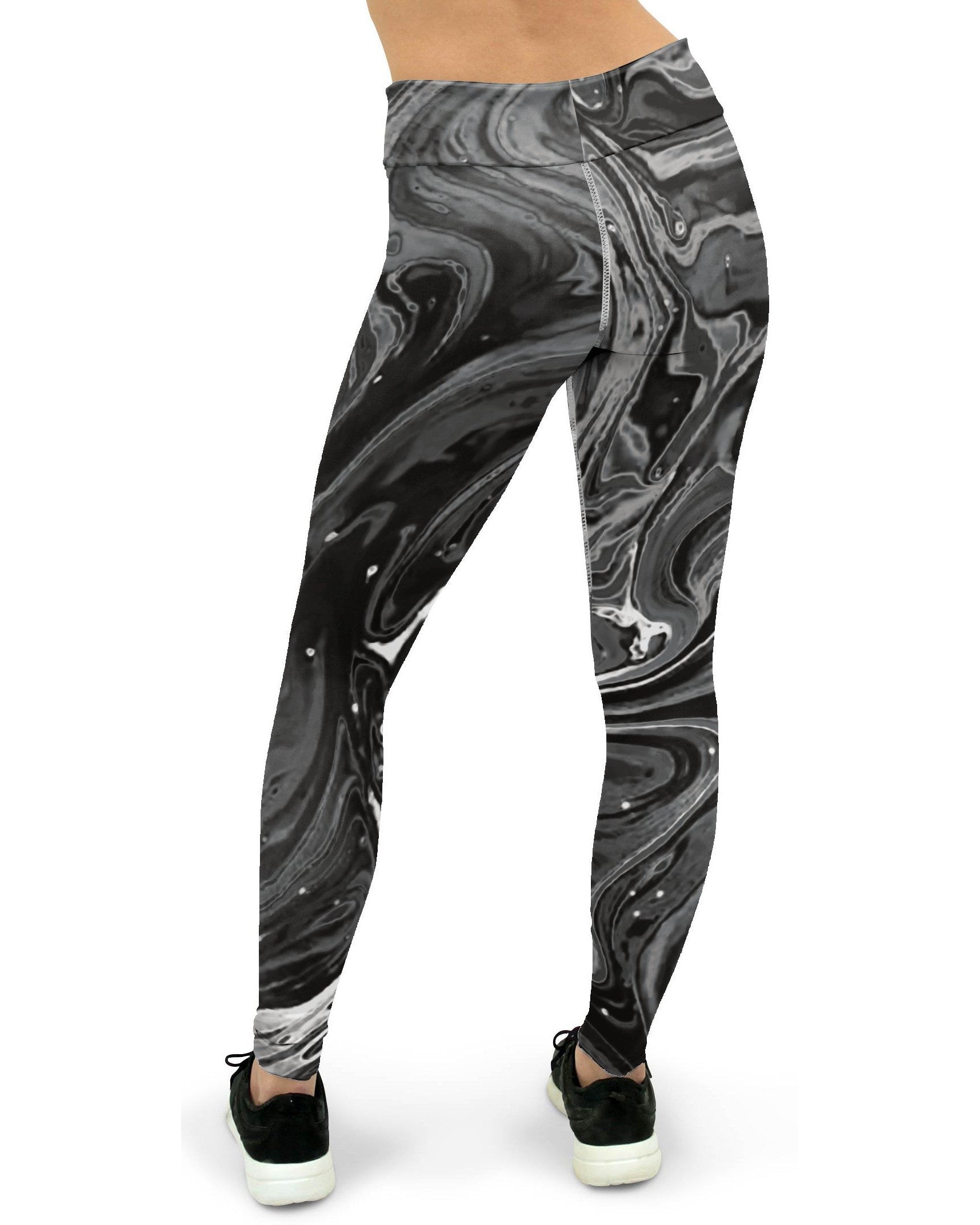 Womens Workout Yoga Pants Grey Swirl Grey/White | Gearbunch.com