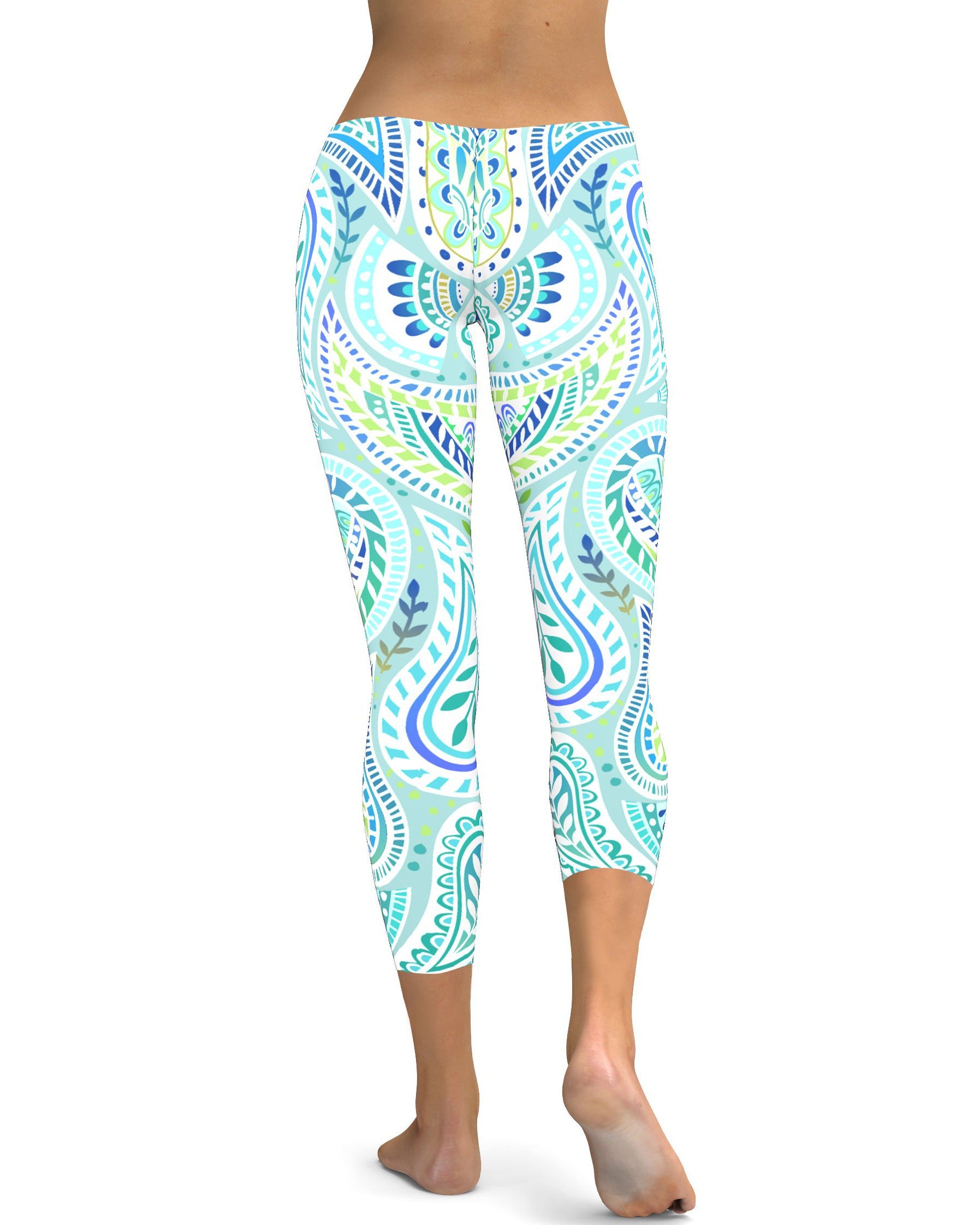 Blue and Green Paisley Capris Gearbunch