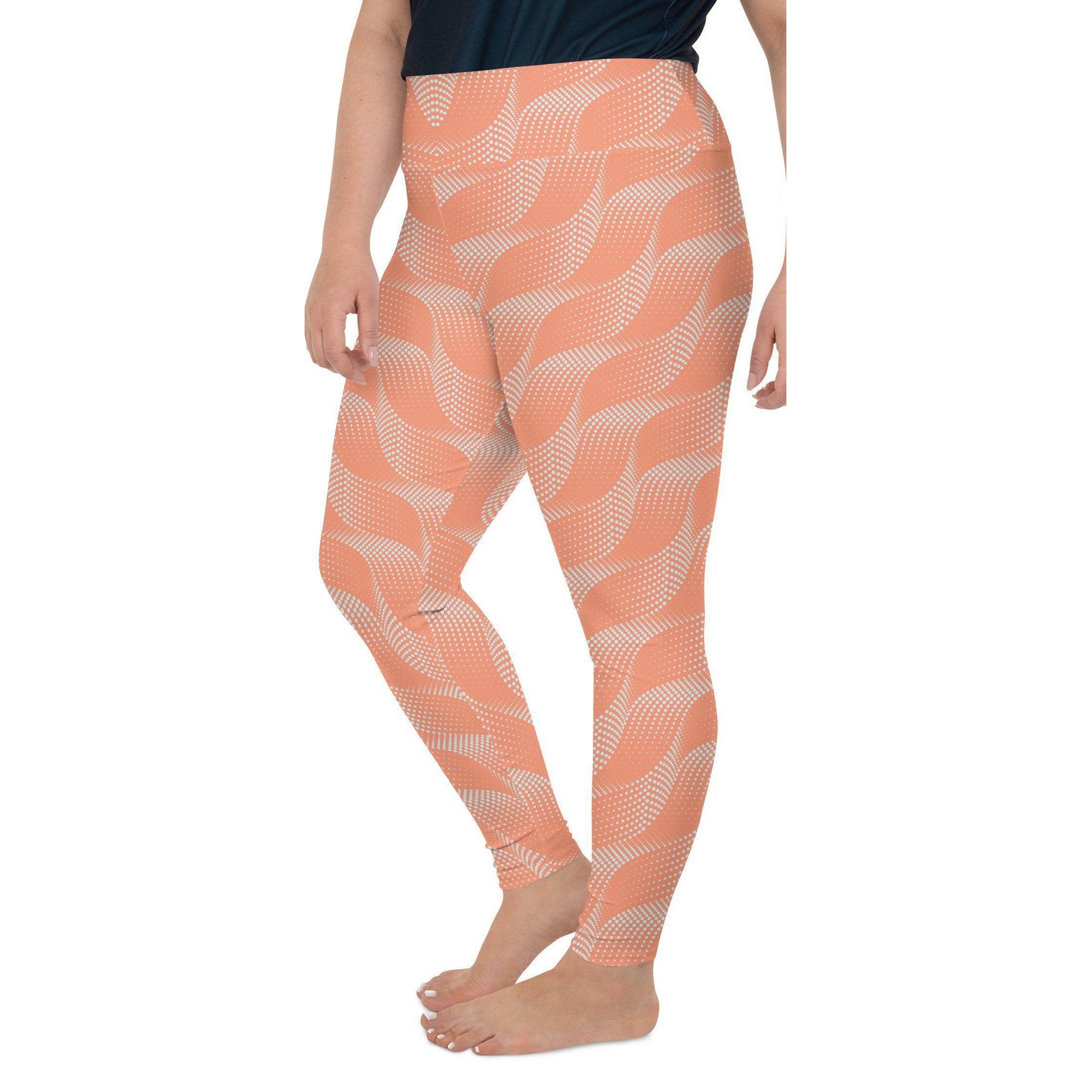 Apricot Wave Plus Size Leggings Gearbunch