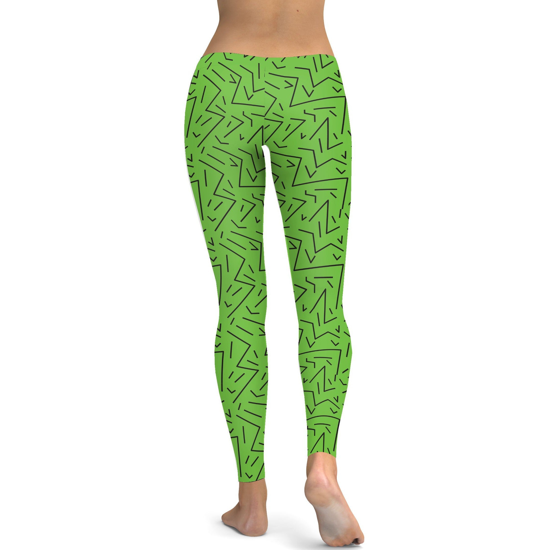 Green Black Line Leggings Gearbunch