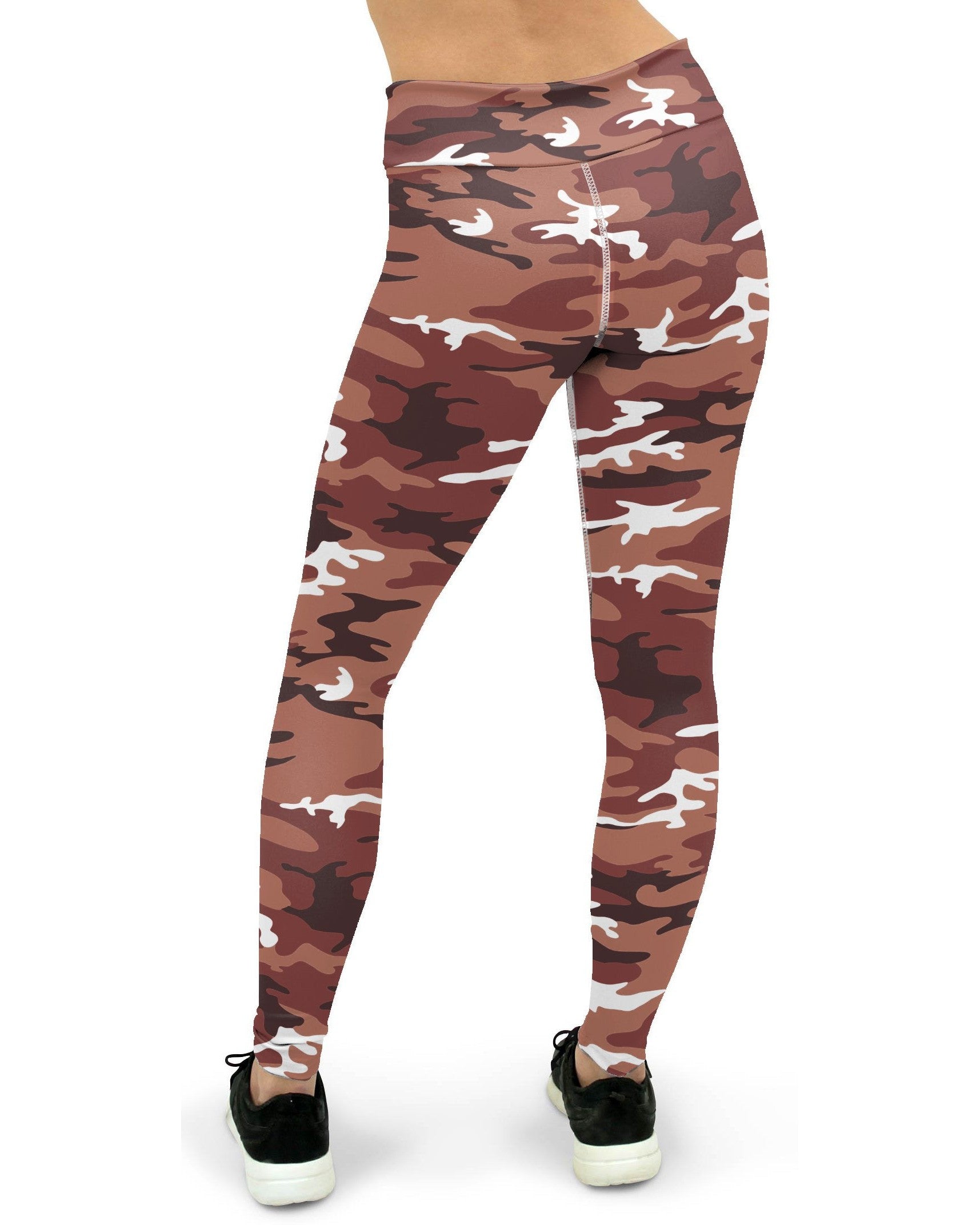 Womens Workout Yoga Pants Brown Camo Brown/white/Black | Gearbunch.com