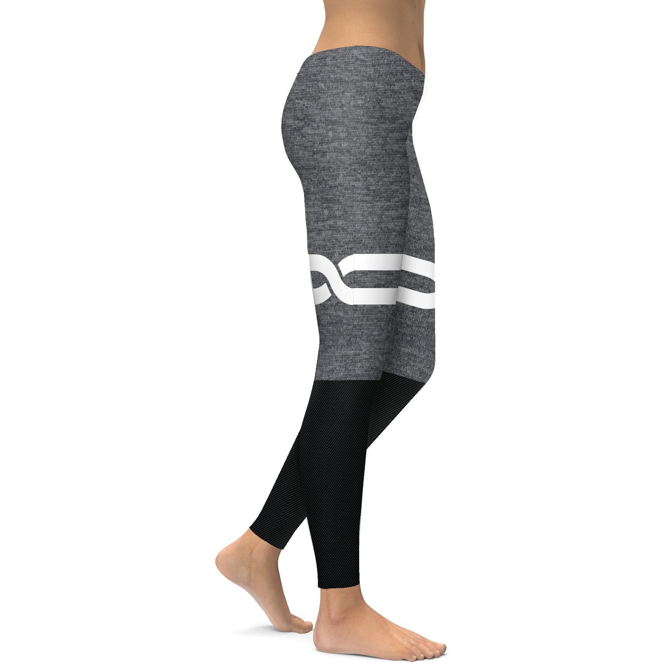 Grey and Black Infinity Leggings - Gearbunch